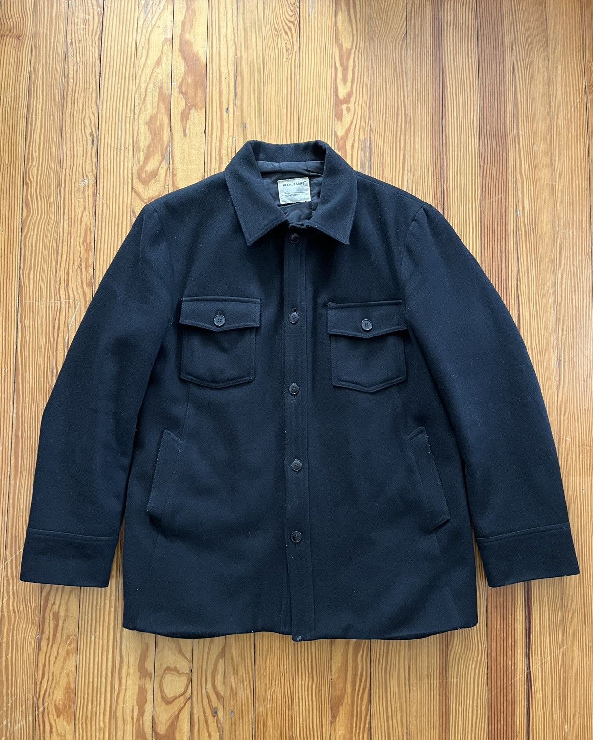 Helmut Lang Archive 1997 Helmut Lang Wool Coat Jacket Black GRAIL Size US L / EU 52-54 / 3 - 1 Thumbnail