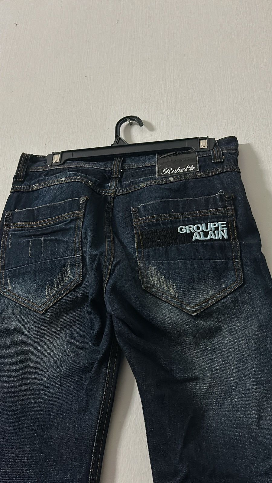 If Six Was Nine × Japanese Brand × Le Grande Bleu (L.G.B.) Japanese Brand Black Rebel Jeans Distress Denim Size US 31 - 8 Thumbnail