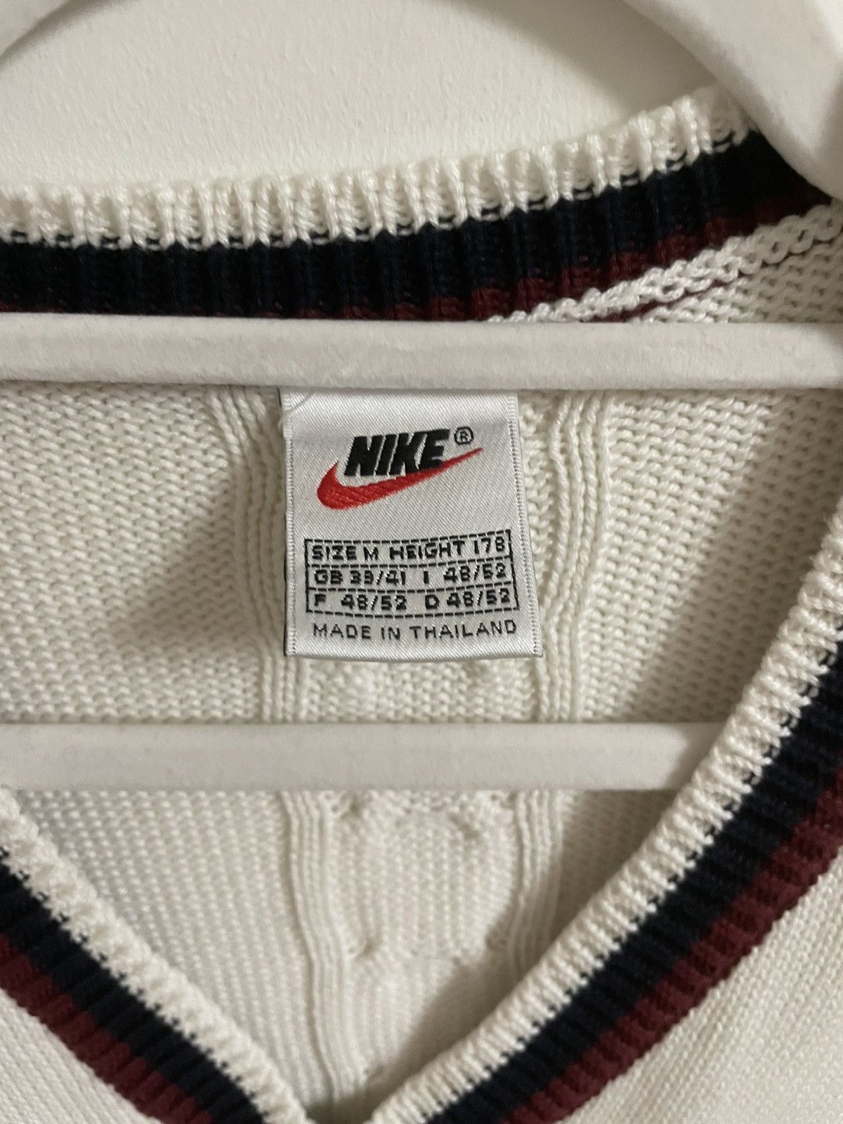 Nike Nike Court Cable Knit Vest (1999–2001) Heritage V-Neck Size US M / EU 48-50 / 2 - 4 Thumbnail