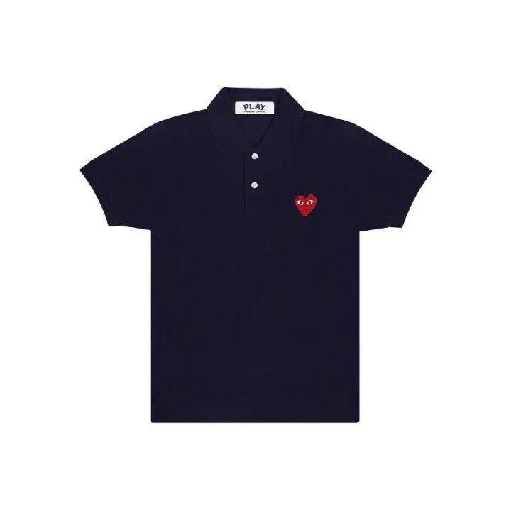 Comme des Garcons Comme des Garçons Play Navy Heart Polo Shirt 0079 Size US XXL / EU 58 / 5 - 1 Thumbnail