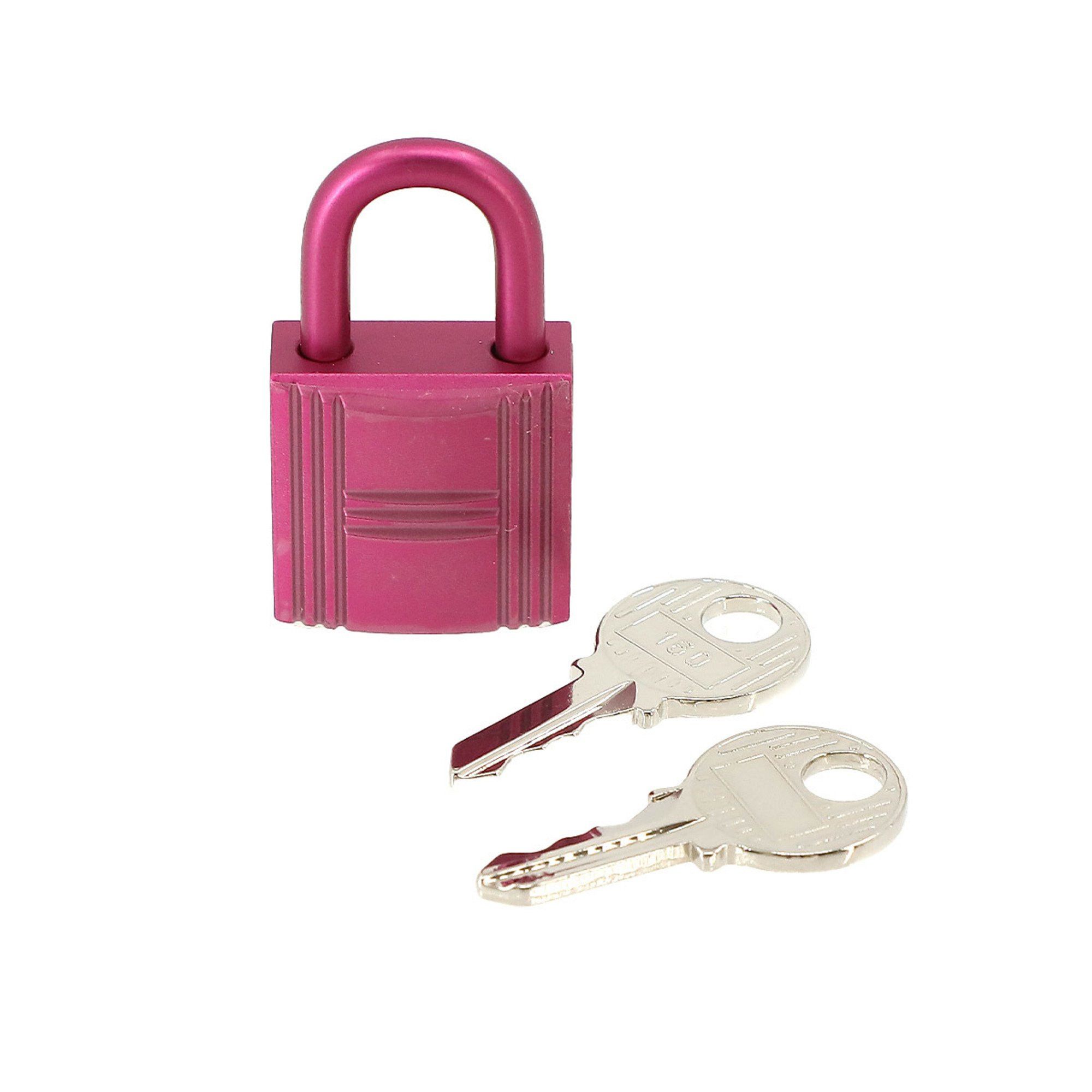 image of Hermes Cadena Key Set Padlock Monochrome Saw Pink Silver Lock, Women's