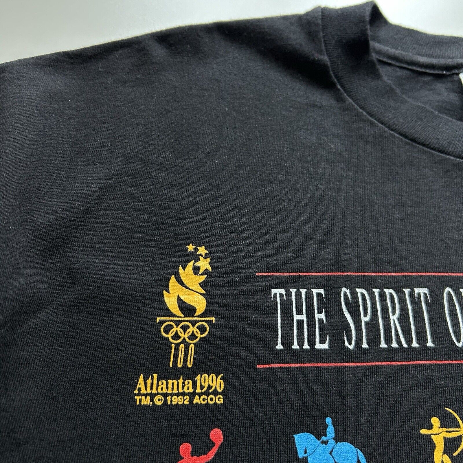 USA Olympics Vintage 90s 1996 Atlanta Olympic Games USA T Shirt XL Black Size US XL / EU 56 / 4 - 3 Thumbnail