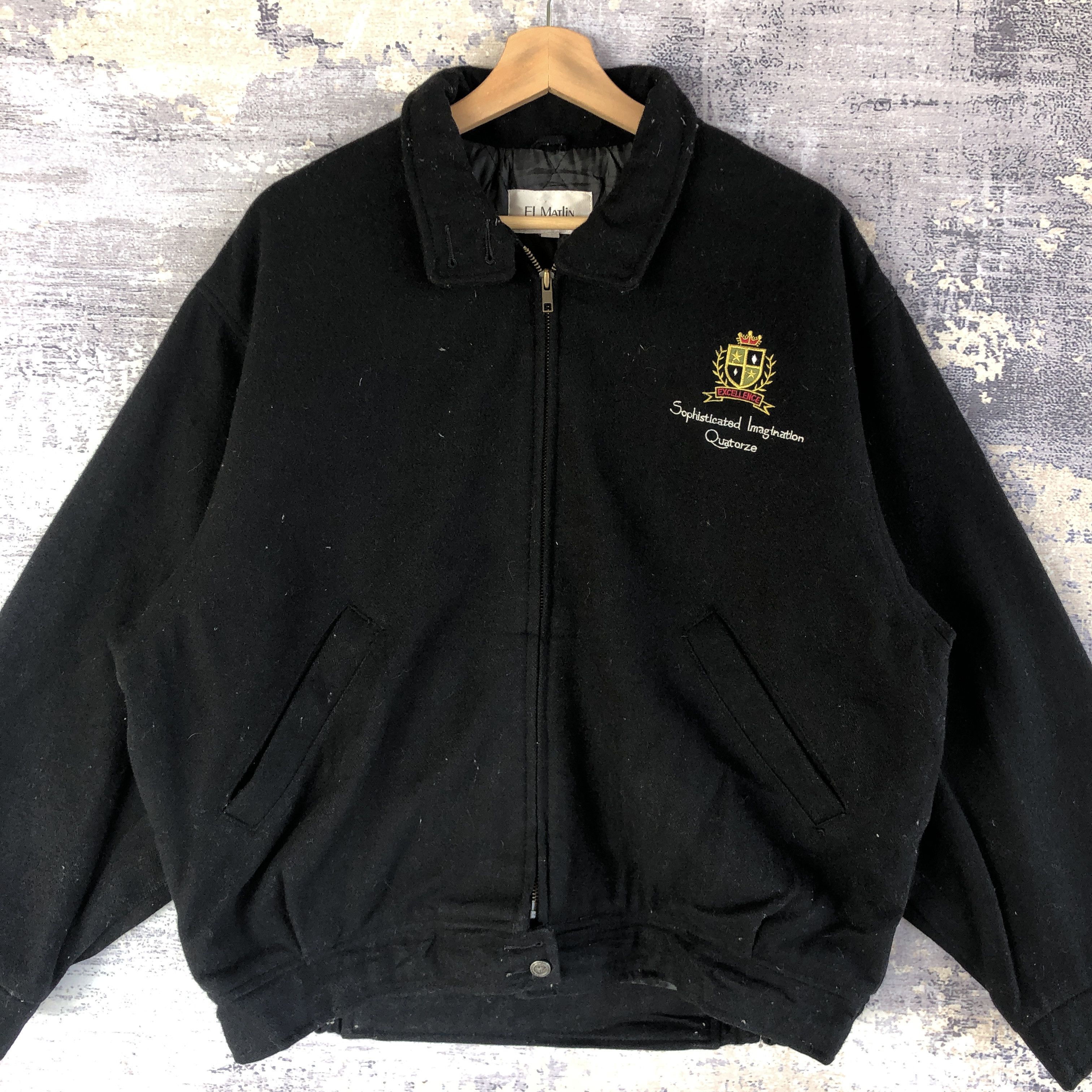 Vintage Vintage El Matlin Baseball Japanese Wool Bomber Jacket Size US XL / EU 56 / 4 - 4 Thumbnail