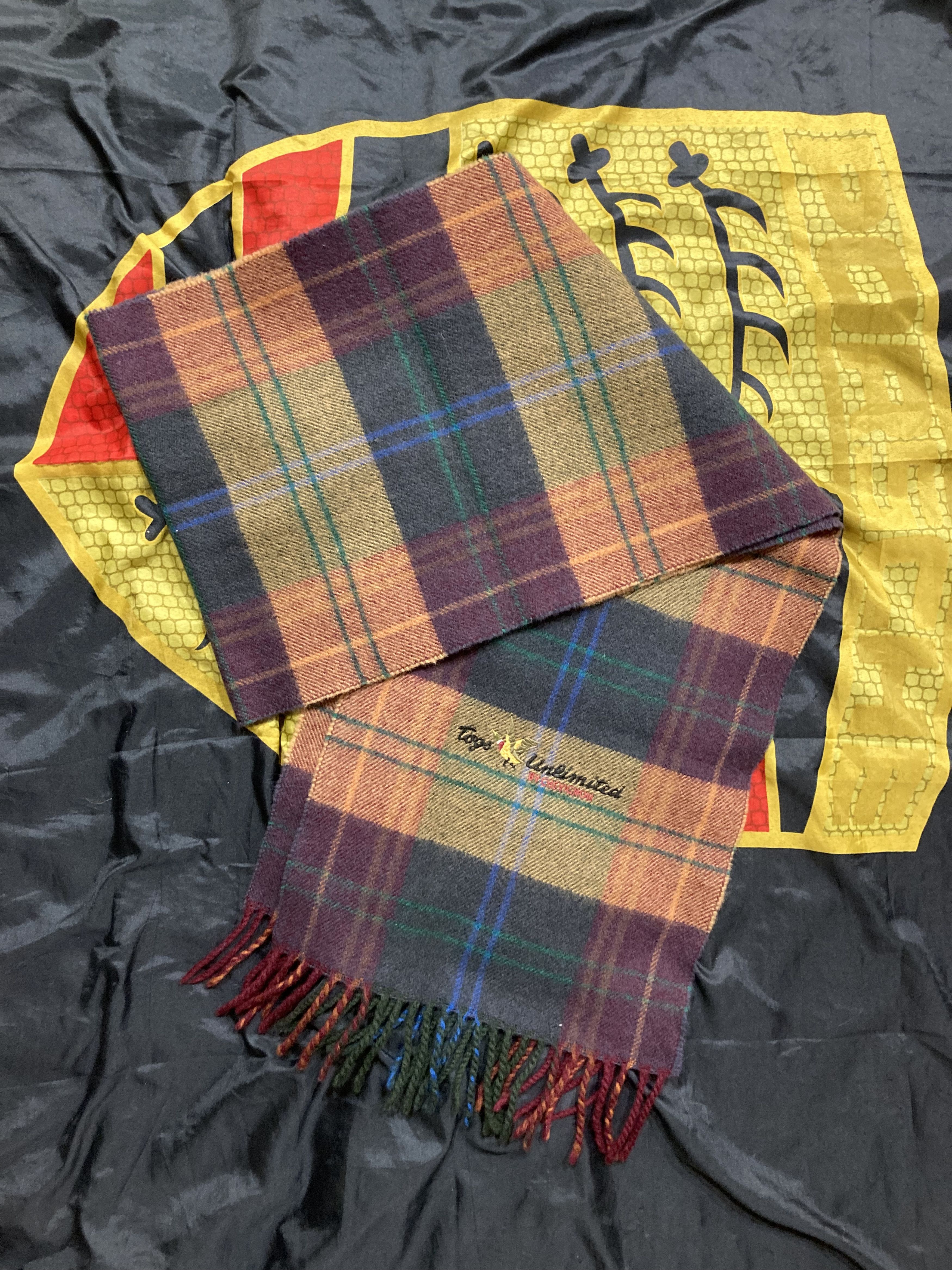Chevignon Vintage 90s Chevignon By Togs Unlimited Wool Checkered Scarf Size ONE SIZE - 4 Thumbnail
