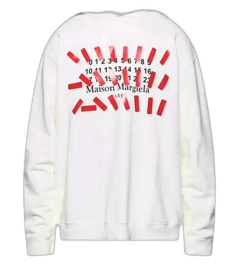 Maison Margiela White Logo Print Sweatshirt
