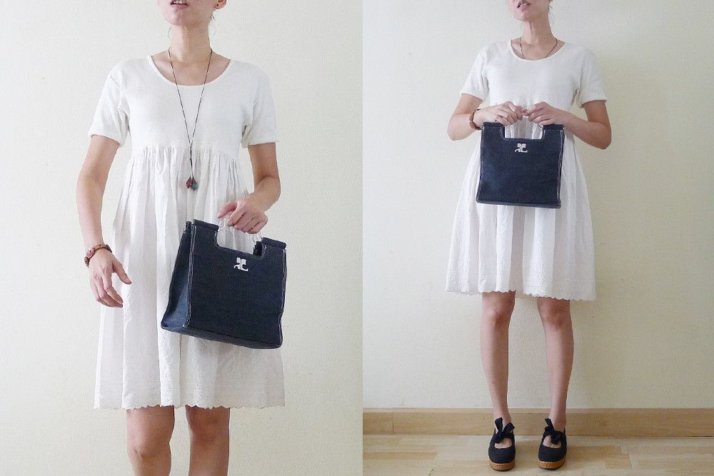 Courreges COURRÈGES PARIS navy denim small handbag, square purse Size ONE SIZE - 6 Thumbnail