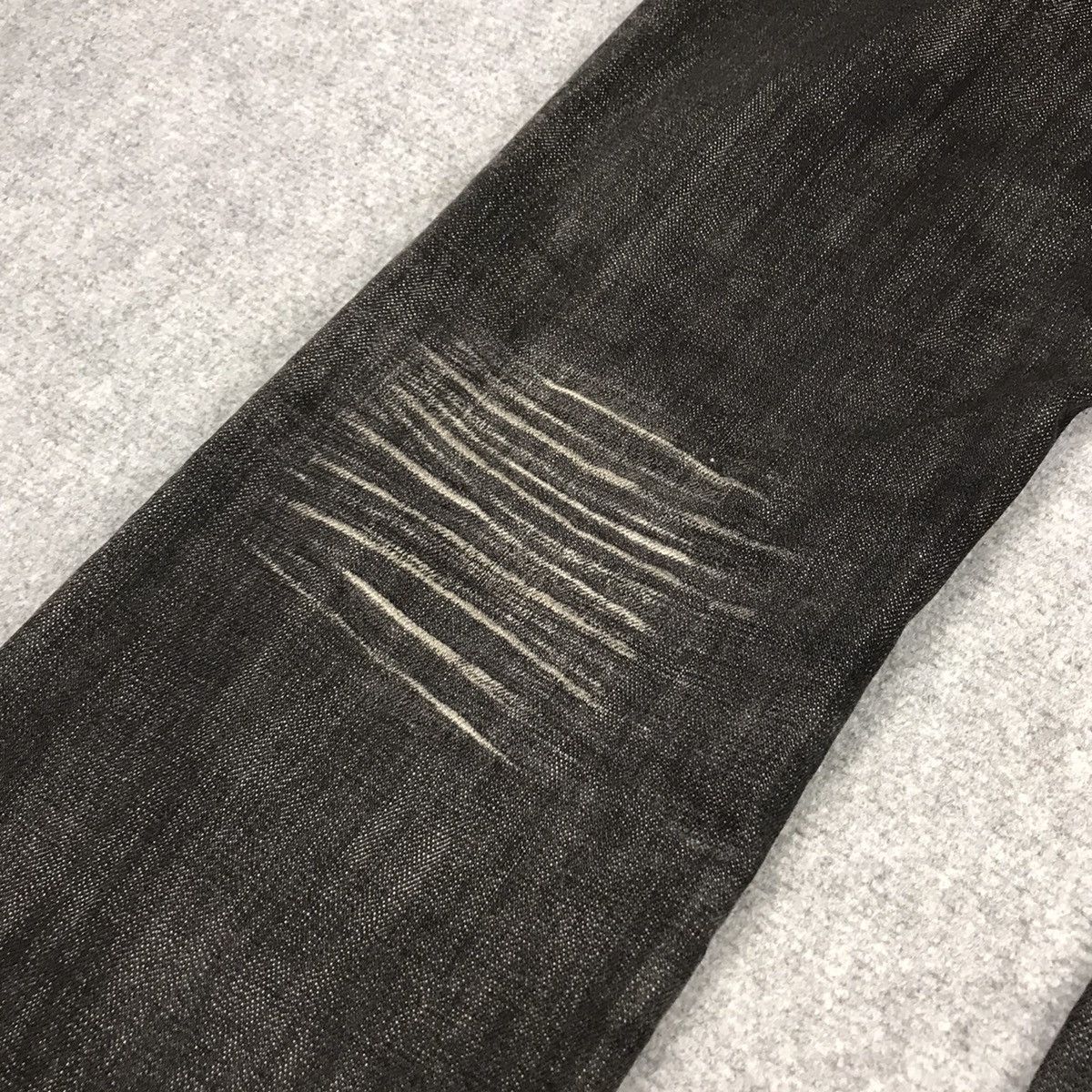 Issey Miyake FLARE🔥TETE HOMME BLACK FADED DENIM BOOTCUT PANTS 149 Size US 30 / EU 46 - 10 Thumbnail