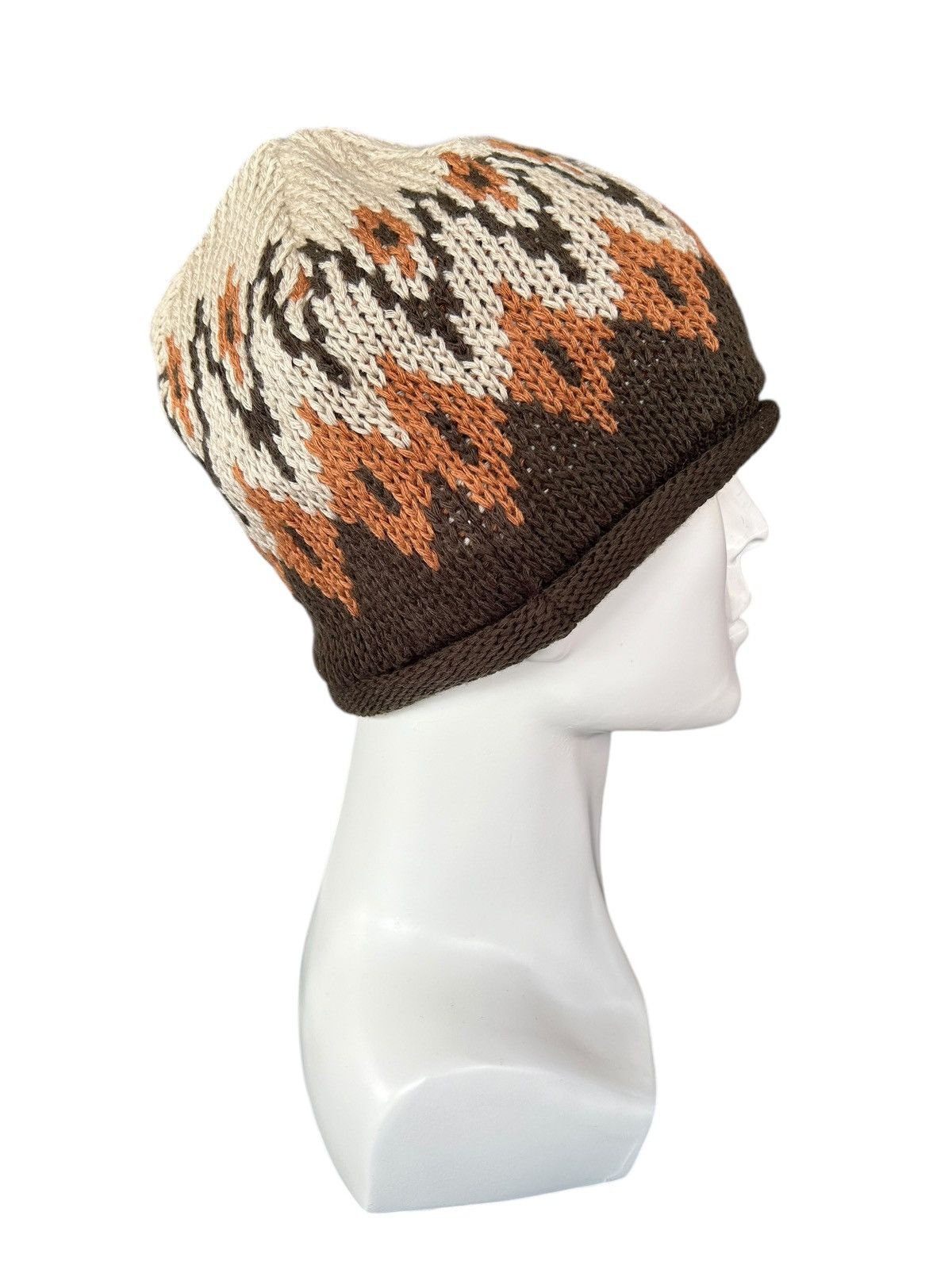 Japanese Brand × Kapital × Vintage Columbia Crochet Knitt Rare Design Beanie Hats☠️☠️ Size ONE SIZE - 4 Thumbnail