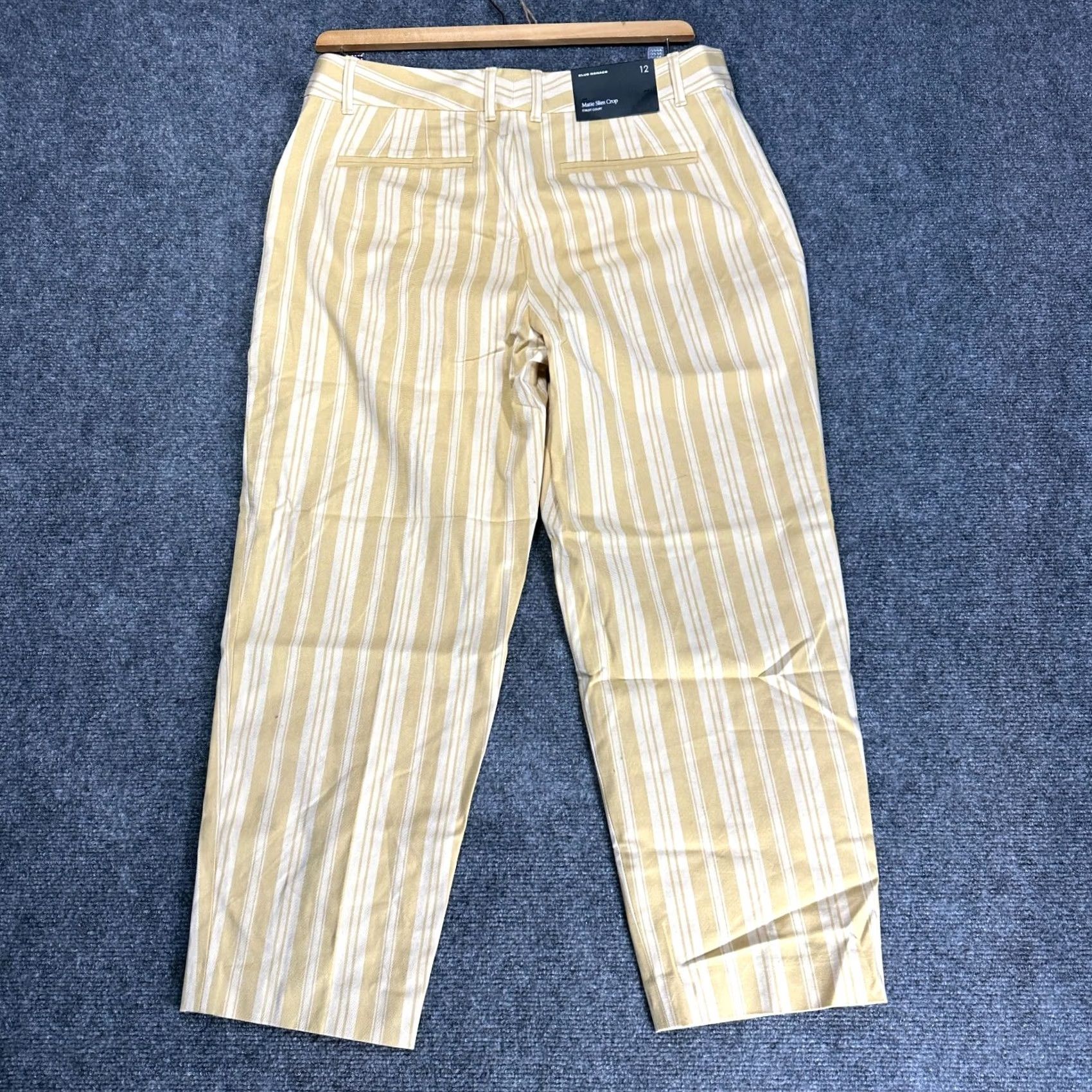 Club Monaco Club Monaco Pants Womens 12 Matie Slim Crop Yellow Stripe Cotton Elastane Slim Fit Straight Leg Stripe Pattern Vintage: No Women Size 12 Size 34" / US 12 / IT 48 - 7 Thumbnail