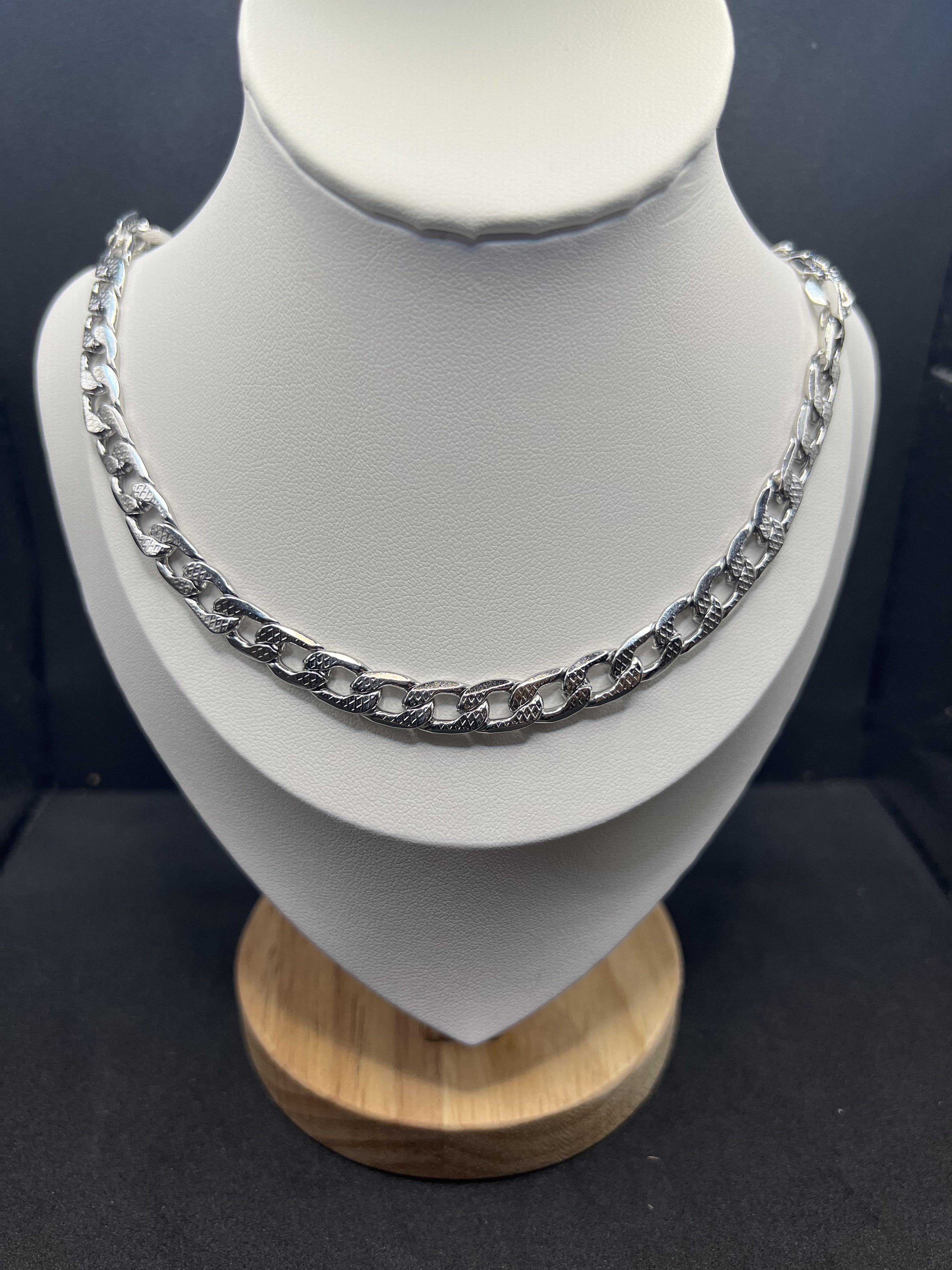 Jewelry Silver Cuban Chain Necklace, Women's
