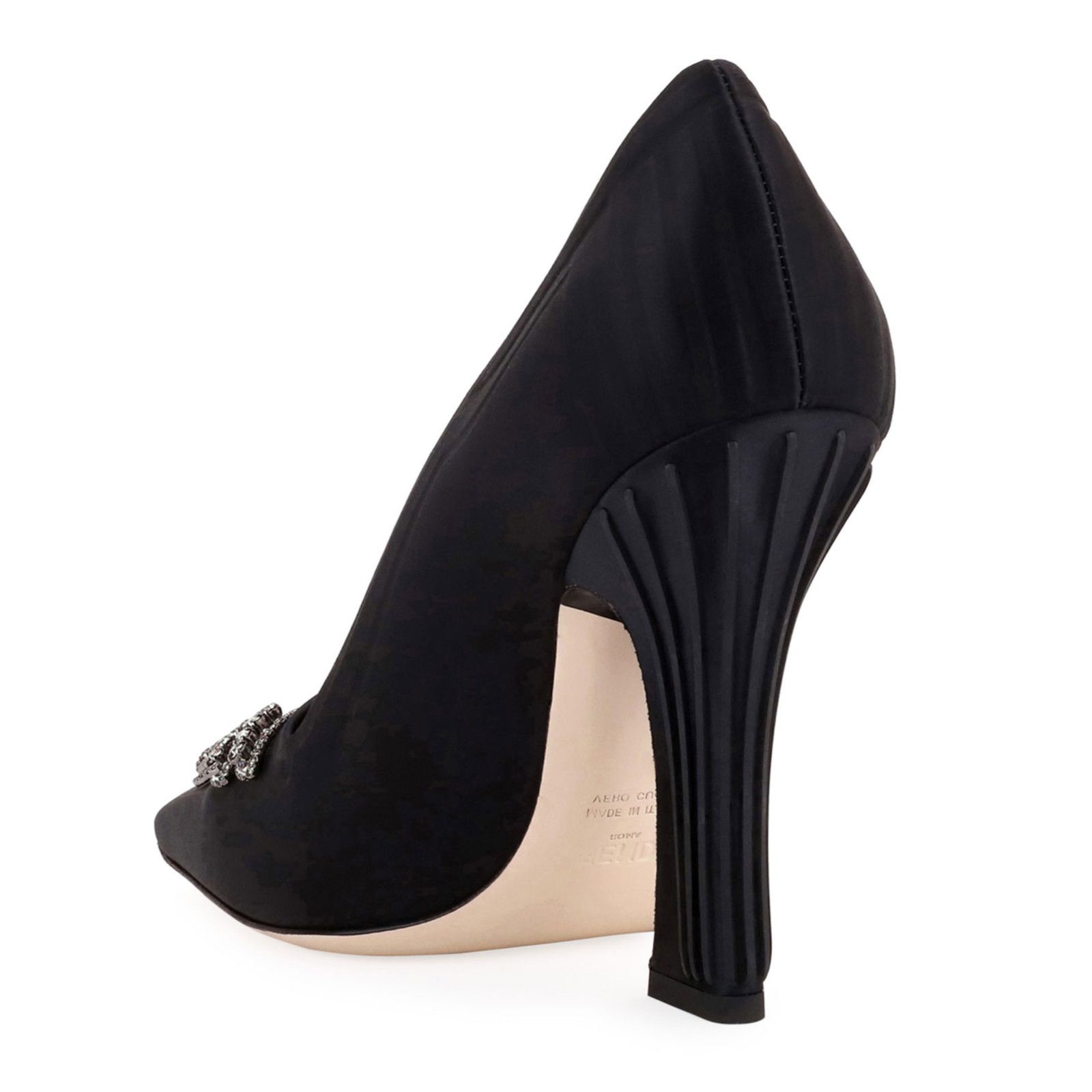 Fendi Fendi Freedom Black Embellished Crystal FF Logo Satin Square Size US 9.5 / IT 39.5 - 8 Thumbnail