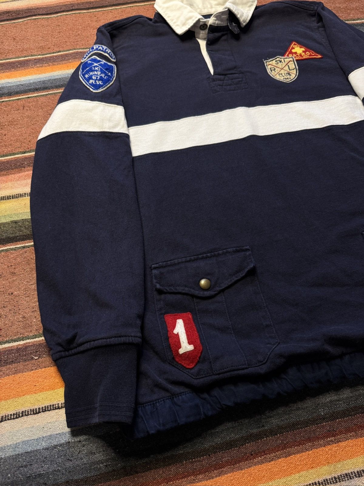 Polo Ralph Lauren × Vintage Vintage Polo Ralph Lauren Thermal Ski Patrol Rugby Polo Size US L / EU 52-54 / 3 - 4 Thumbnail