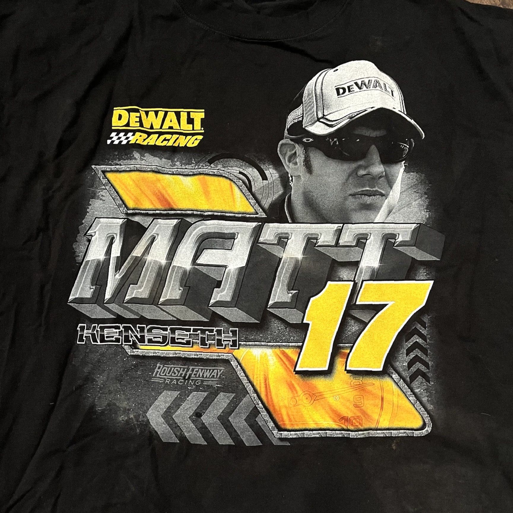 Chase Authentics VINTAGE Matt Kenseth #17 T-Shirt Mens XL Black Nascar Dewalt Racing Double Sided Size US XL / EU 56 / 4 - 3 Thumbnail