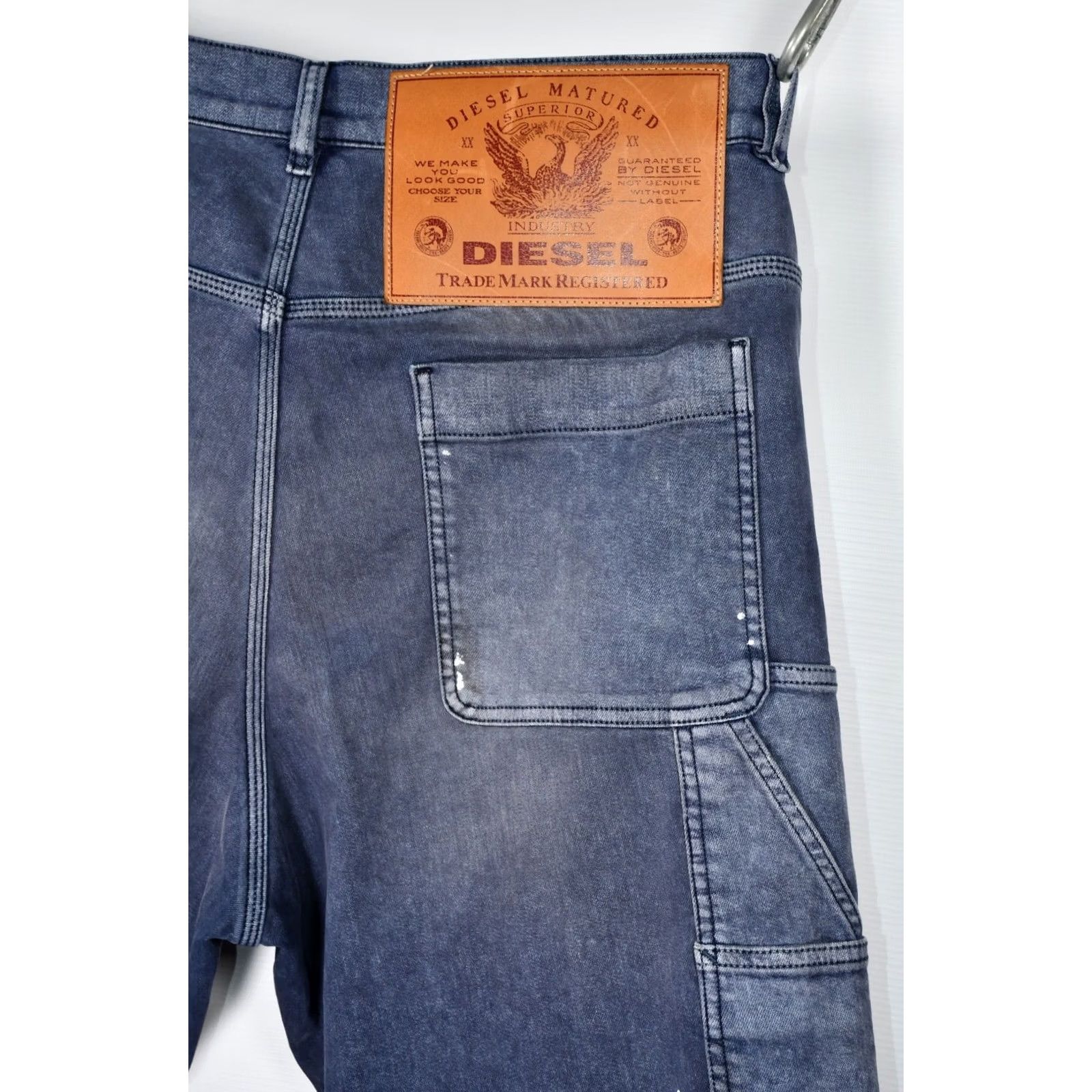 Diesel Diesel D-Franky 009MC Straight Jeans Men W34 L30 Blue Distressed 98% Cotton 2% Elastane Regular Brand Diesel Jeans Men XS Size US 34 / EU 50 - 7 Thumbnail