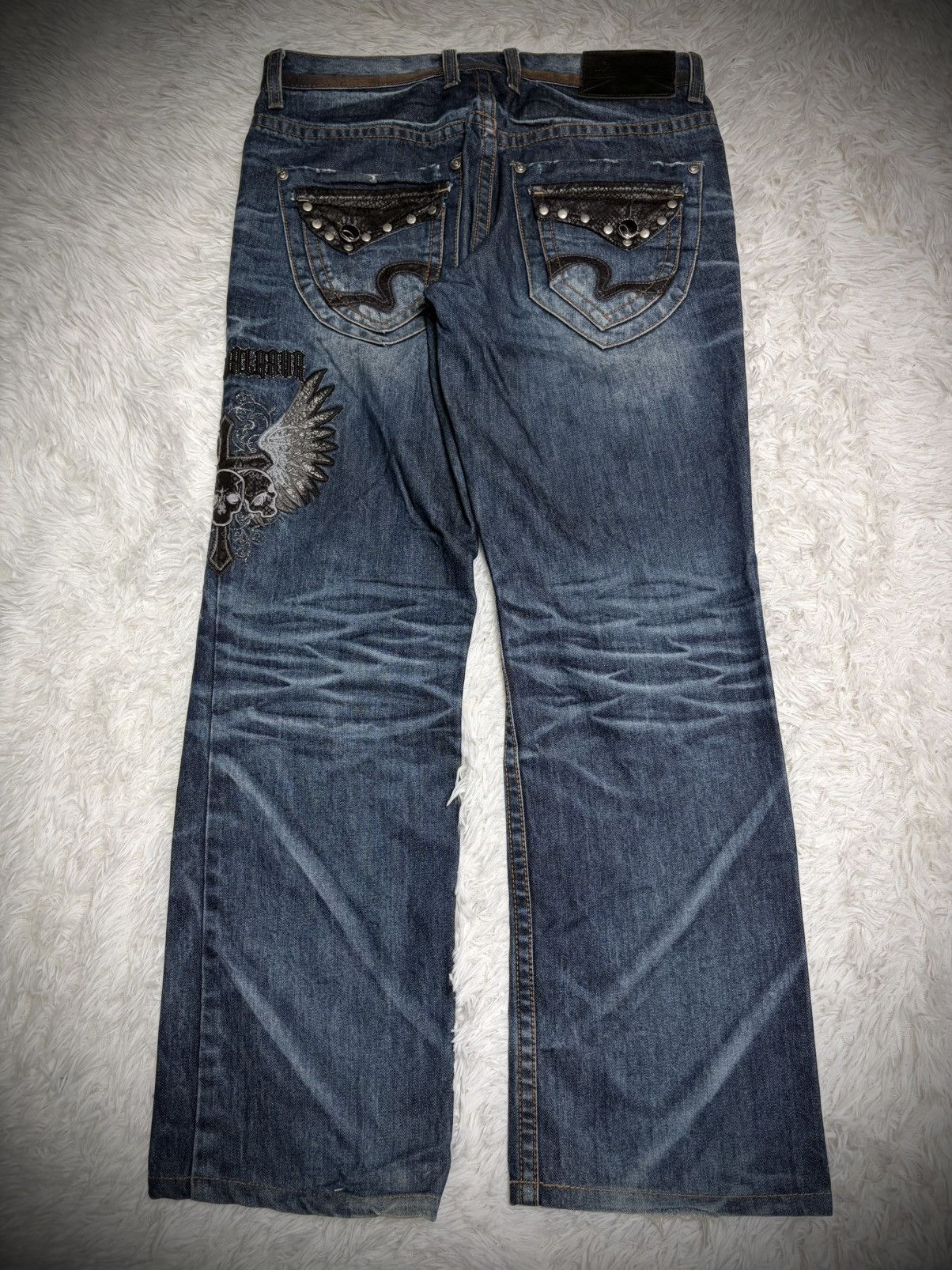 Japanese Brand Rare Andre Malraur snake mudwash jeans Size US 32 / EU 48 - 1 Thumbnail