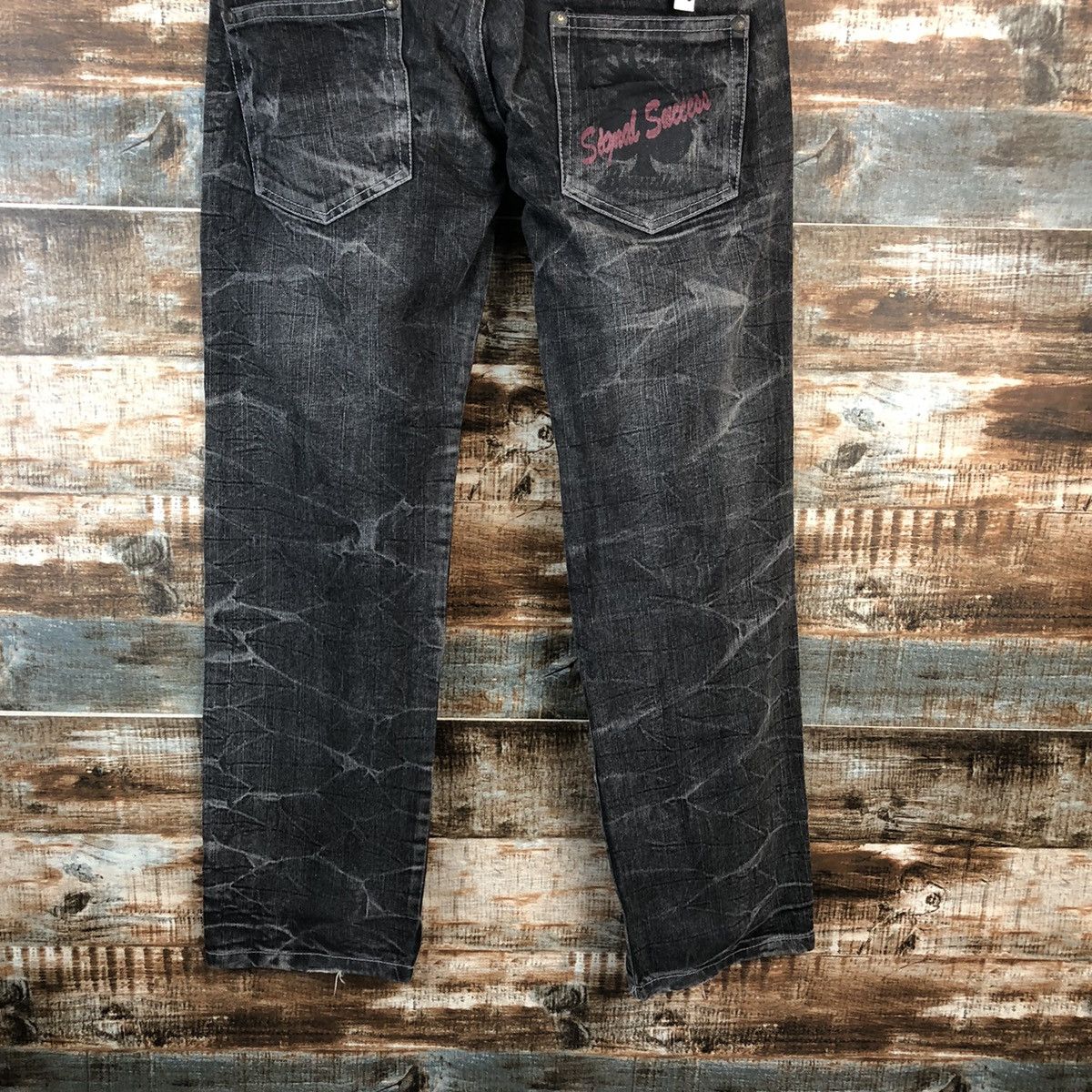 Japanese Brand DL Deluxe Black double waist rapper Denim Pants #C739 Size US 30 / EU 46 - 16 Thumbnail