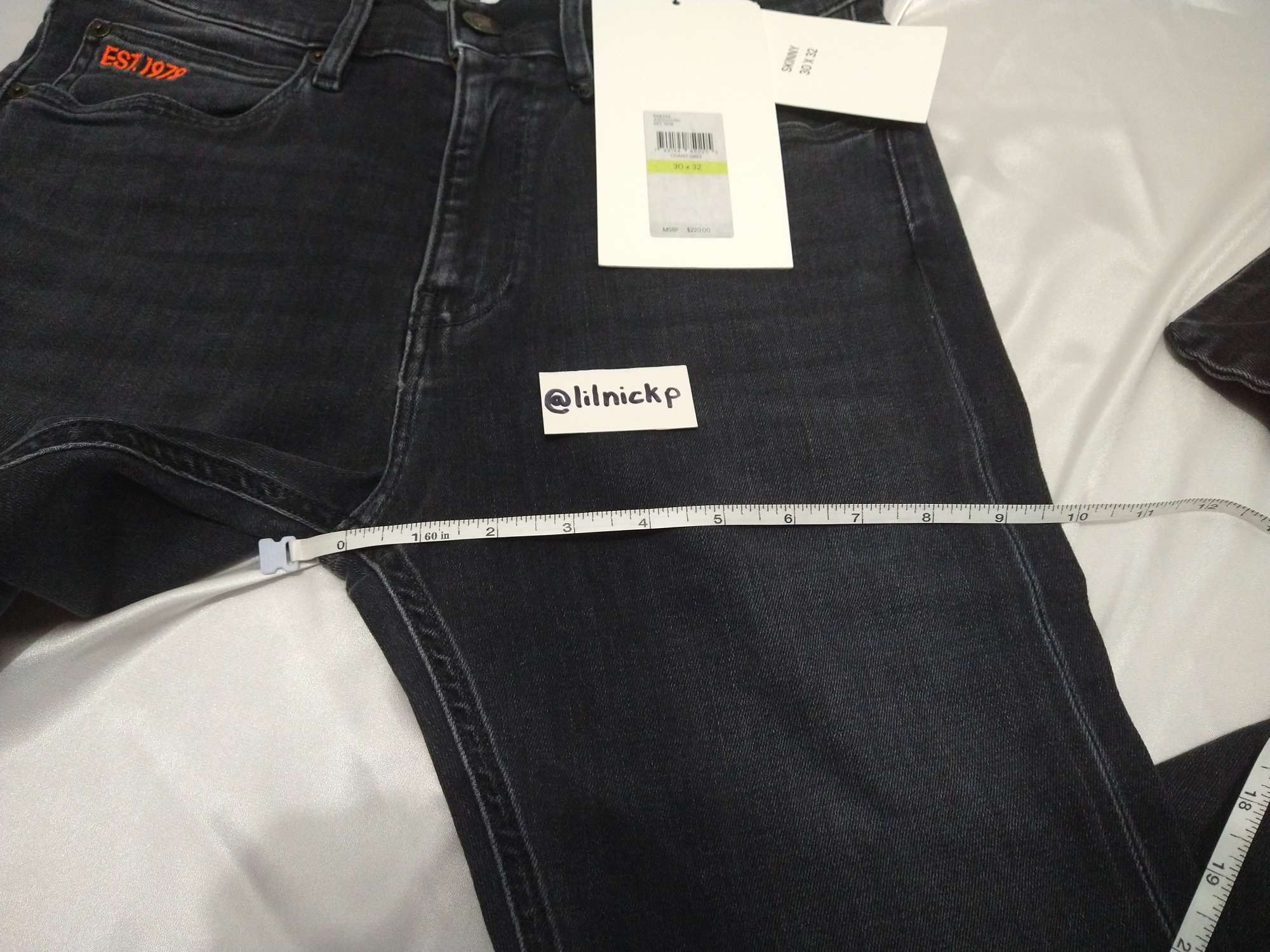 Calvin Klein 205W39NYC EST. 1978 Skinny Leg Comet Grey Jeans Size US 30 / EU 46 - 9 Thumbnail
