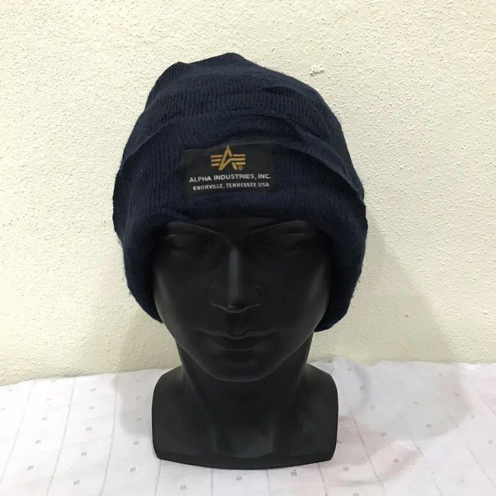 Alpha Industries × Vintage Alpha Industries Plain Beanie Hat Size ONE SIZE - 2 Thumbnail