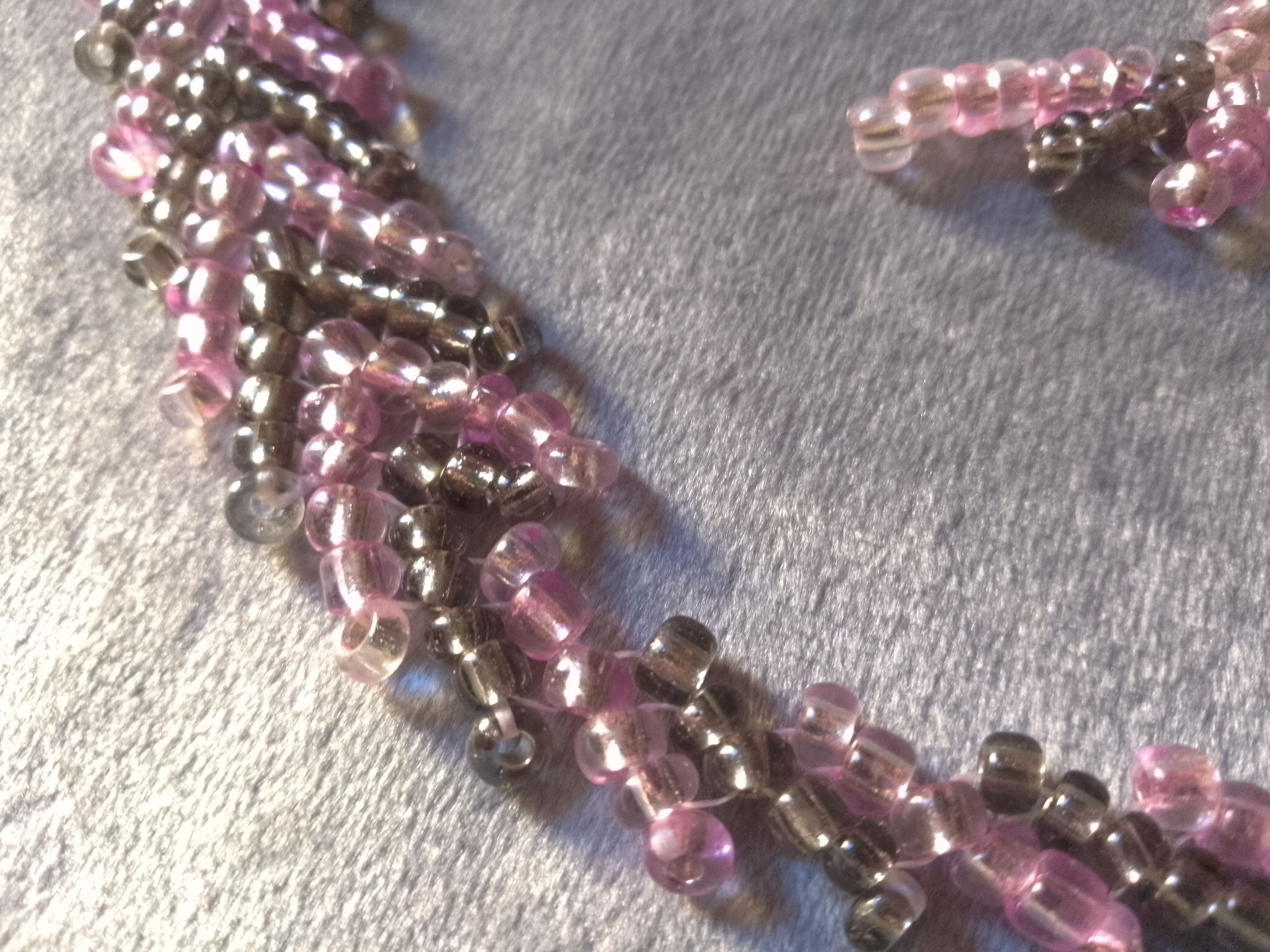 Handmade Necklace. Braided Metallic green/Pink Earrings Elegant Size ONE SIZE - 10 Thumbnail