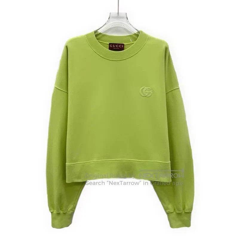 Gucci Gucci Light green logo round-neck long-sleeved sweatshirt Size L / US 10 / IT 46 - 1 Thumbnail