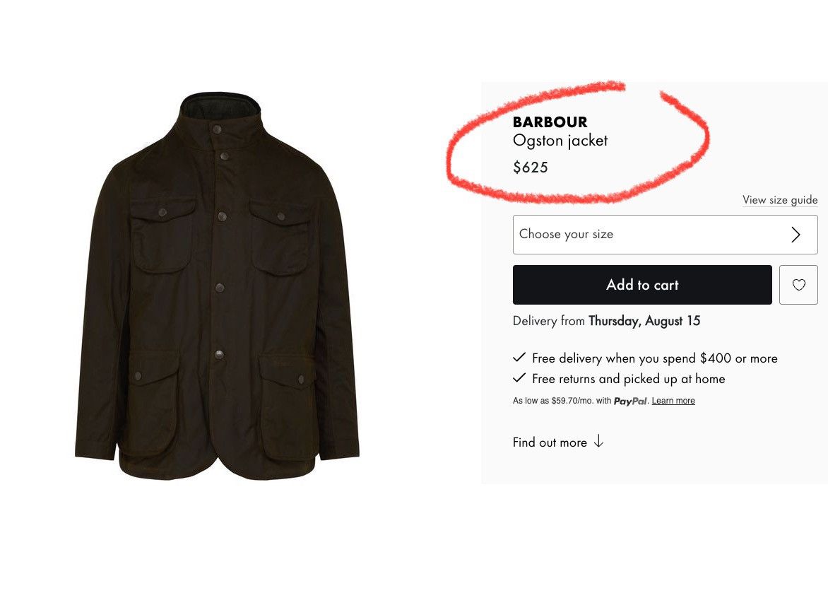 Barbour size M ~BARBOUR OGSTON WAX Jacket MSRP$625 Size US M / EU 48-50 / 2 - 9 Thumbnail