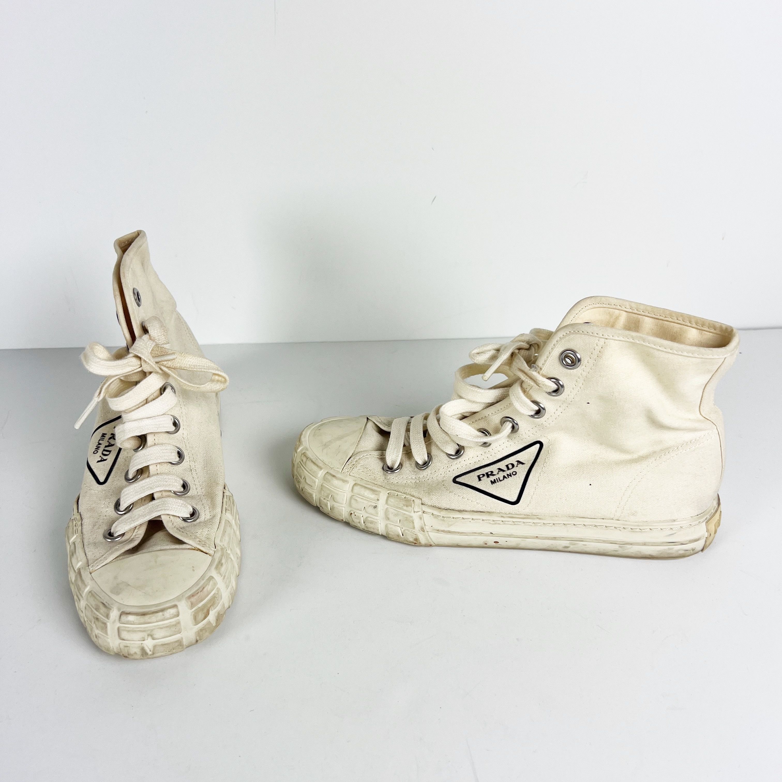 Prada Prada Women's Cotton Canvas High Top Size US 8.5 / IT 38.5 - 1 Thumbnail