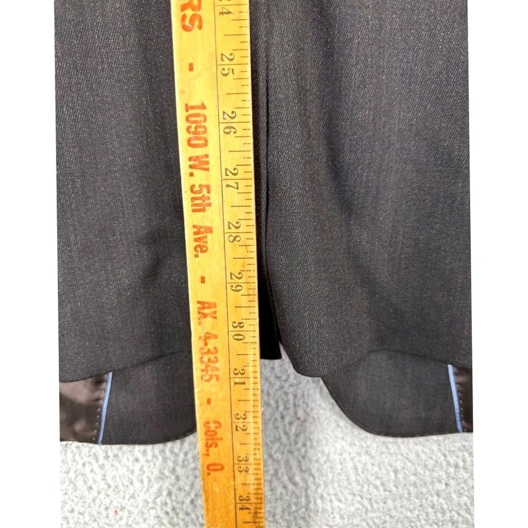 Vintage Emile Lafaurie Blazer Mens 46R Brown 2 Button Tuxedo Jacket Suit Office Regular Fit Blended Jacket/Coat Solid Size 46R - 5 Thumbnail