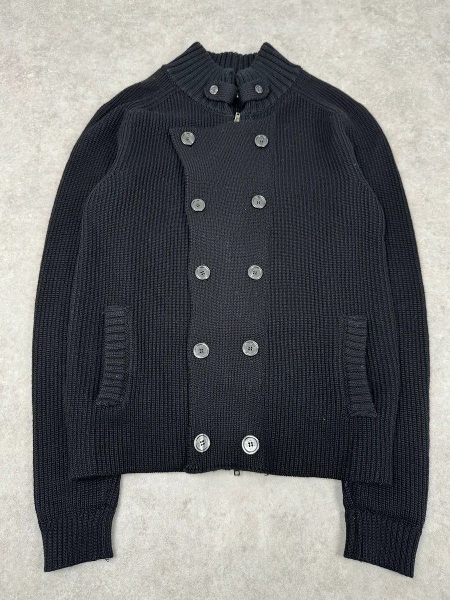 Daniele Alessandrini 2000s Daniele Alessandrini Black Wool Buttoned Zip Up Sweater Size US M / EU 48-50 / 2 - 1 Thumbnail