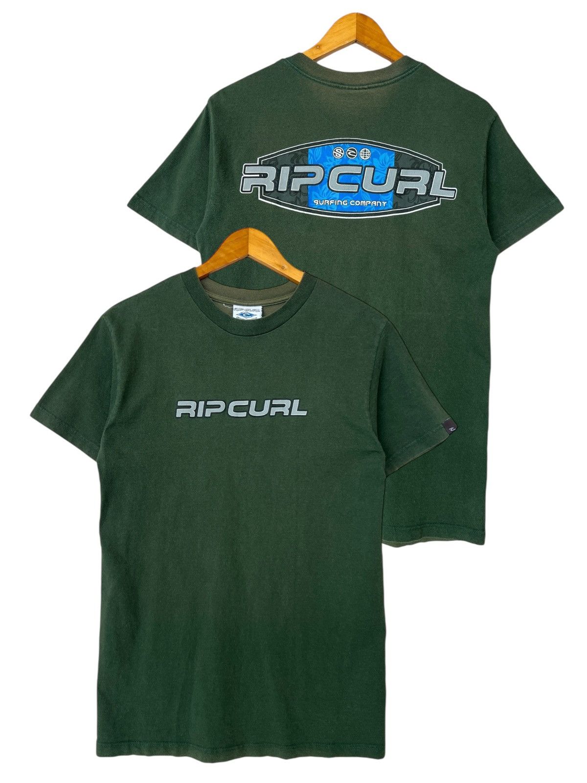 Vintage 90s Ripcurl Spellout Green Tees