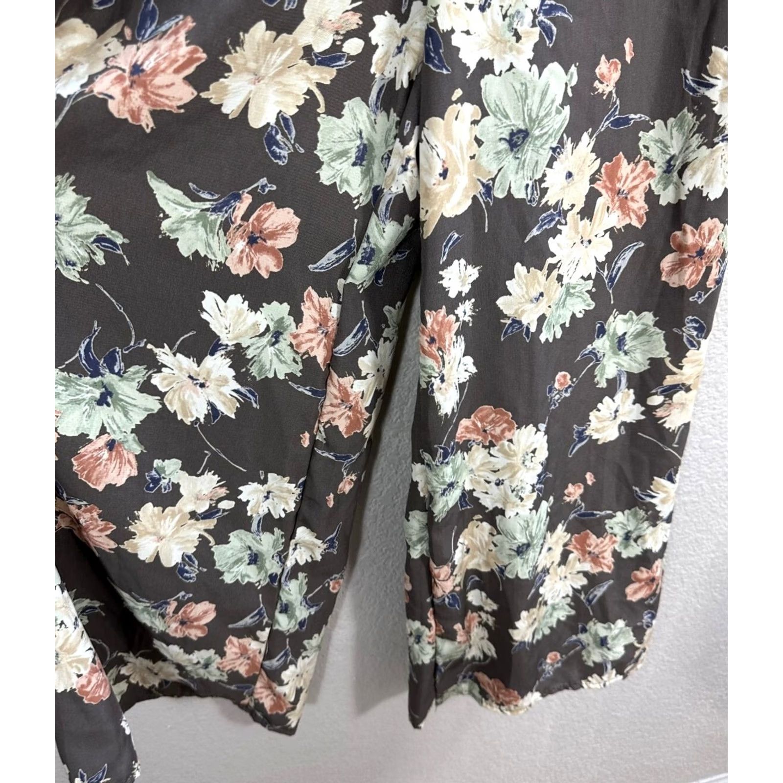 Vintage Leith Women's Romper Overalls Floral Sleeveless Tie Back XXS Brown Size 24" / US 00 / IT 34 - 6 Thumbnail