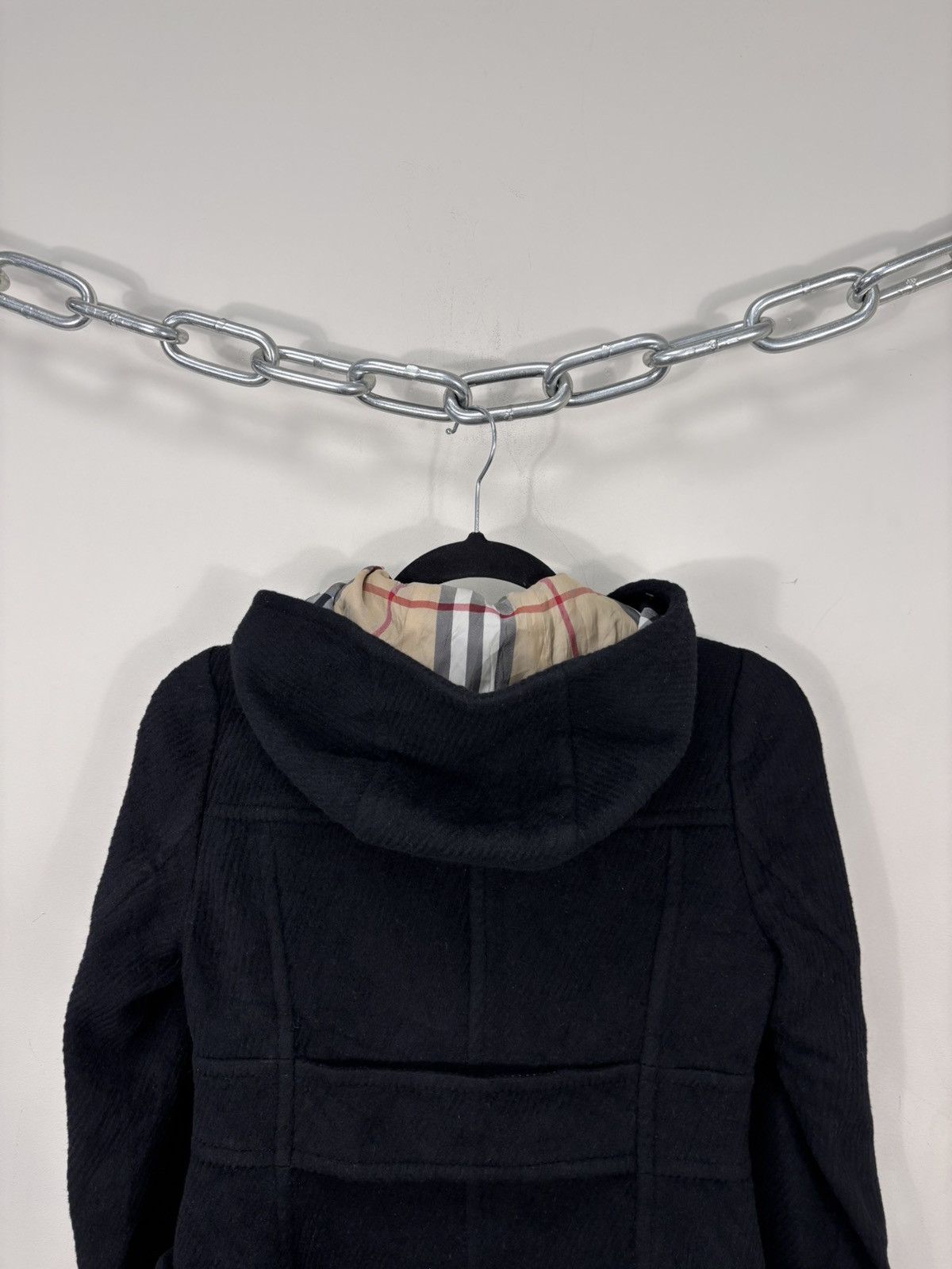 Burberry Burberry Blue Label Black Nova Check Angora Wool Coat Size XS / US 0-2 / IT 36-38 - 16 Thumbnail