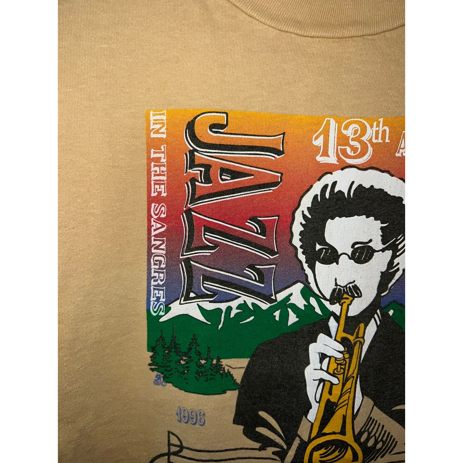 Hanes Vintage Jazz Shirt In The Sangres Westcliffe CO Tee 90s VTG Size US L / EU 52-54 / 3 - 2 Thumbnail