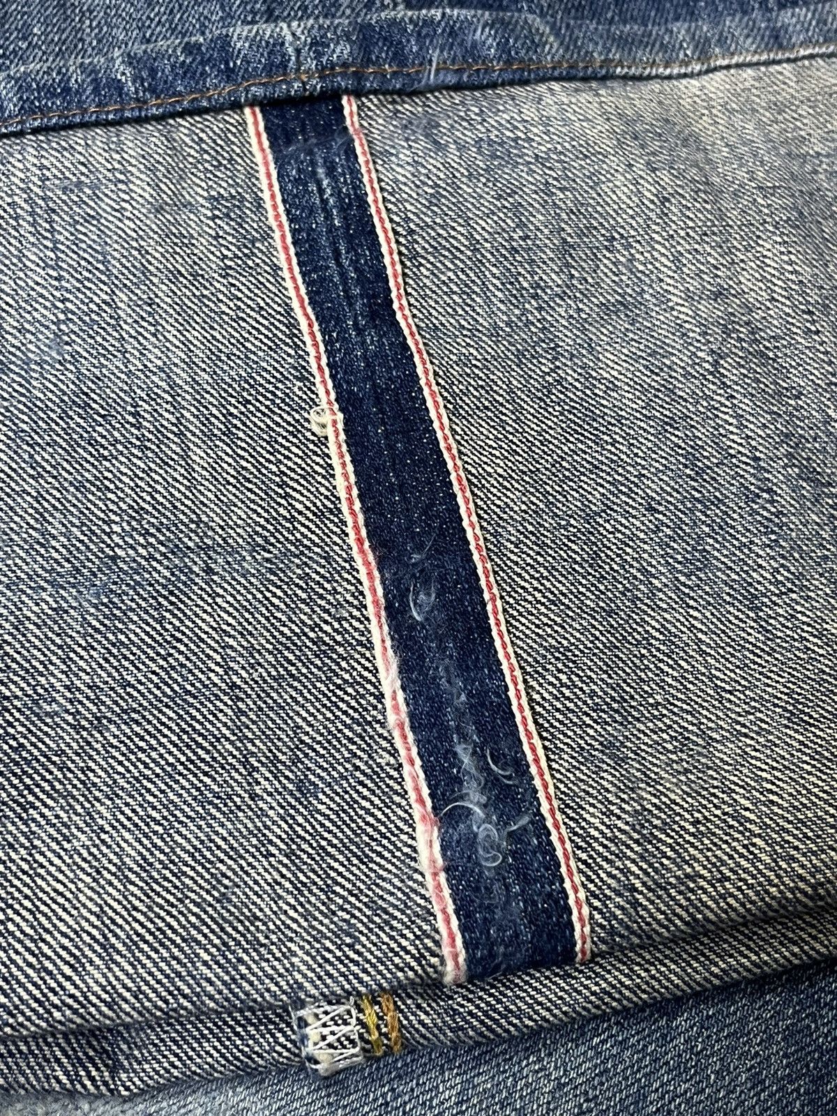 Edwin VINTAGE EDWIN 505SX-R DISTRESSED REDLINE SELVEDGE JEANS Size US 33 - 19 Thumbnail