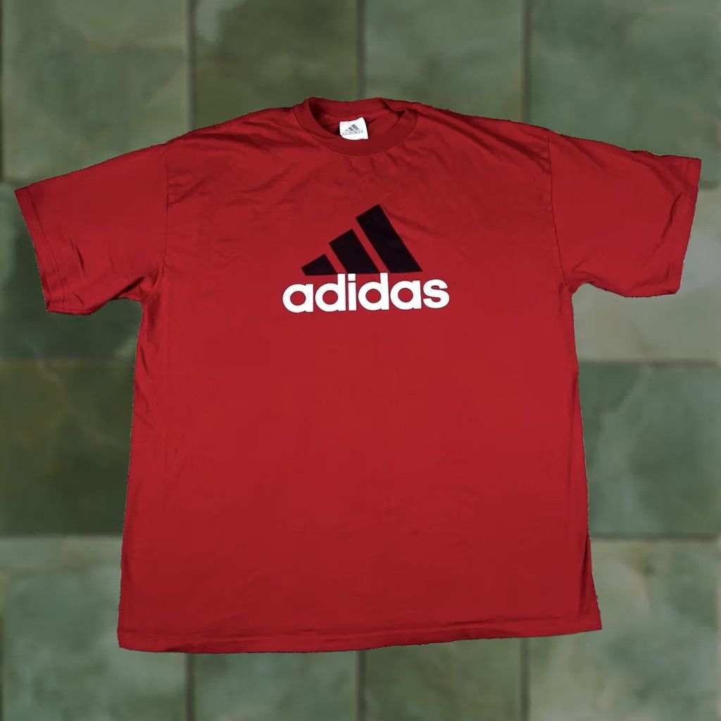 Adidas Adidas T-Shirt XL Red Spellout Logo Graphic Crew Neck Short Sleeve Cotton Men Sportswear Casual Size US XL / EU 56 / 4 - 1 Thumbnail