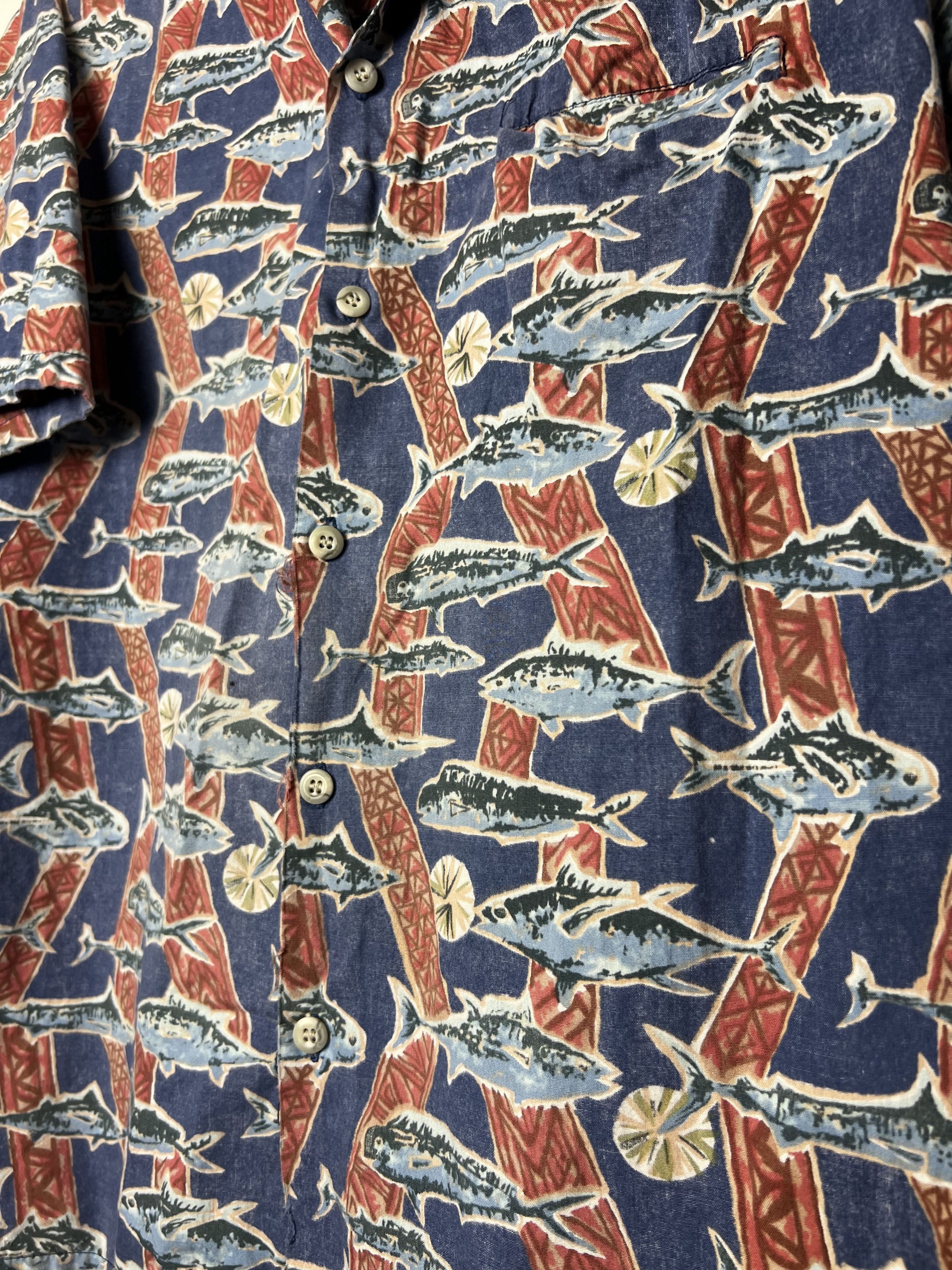 Vintage Vintage 70s Hawaiian Aloha Shirt: Barefoot in Paradise Fish Size US L / EU 52-54 / 3 - 6 Thumbnail
