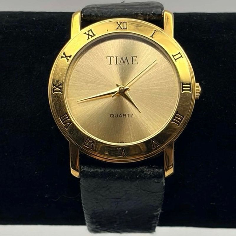 Other Vintage Gold & Black Men's Time Watch Size ONE SIZE - 2 Thumbnail