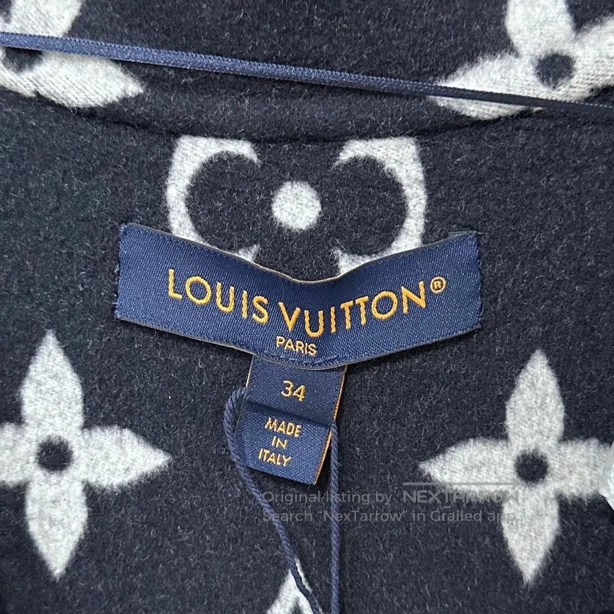 Louis Vuitton navy short coat with LV logo. Size XS / US 0-2 / IT 36-38 - 8 Thumbnail