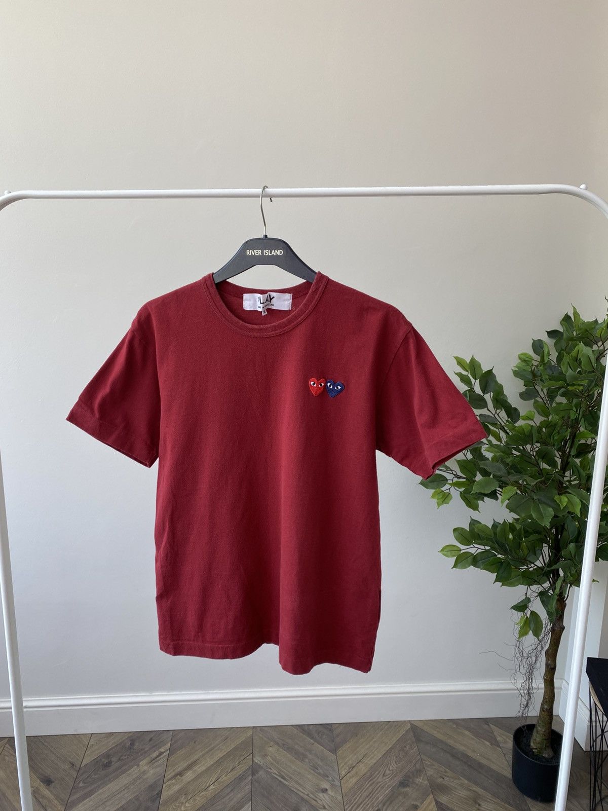 Comme des Garcons × Designer × Vintage Vintage COMME DES GARCONS CDG PLAY DOUBLE HEART TEE Size US M / EU 48-50 / 2 - 3 Thumbnail