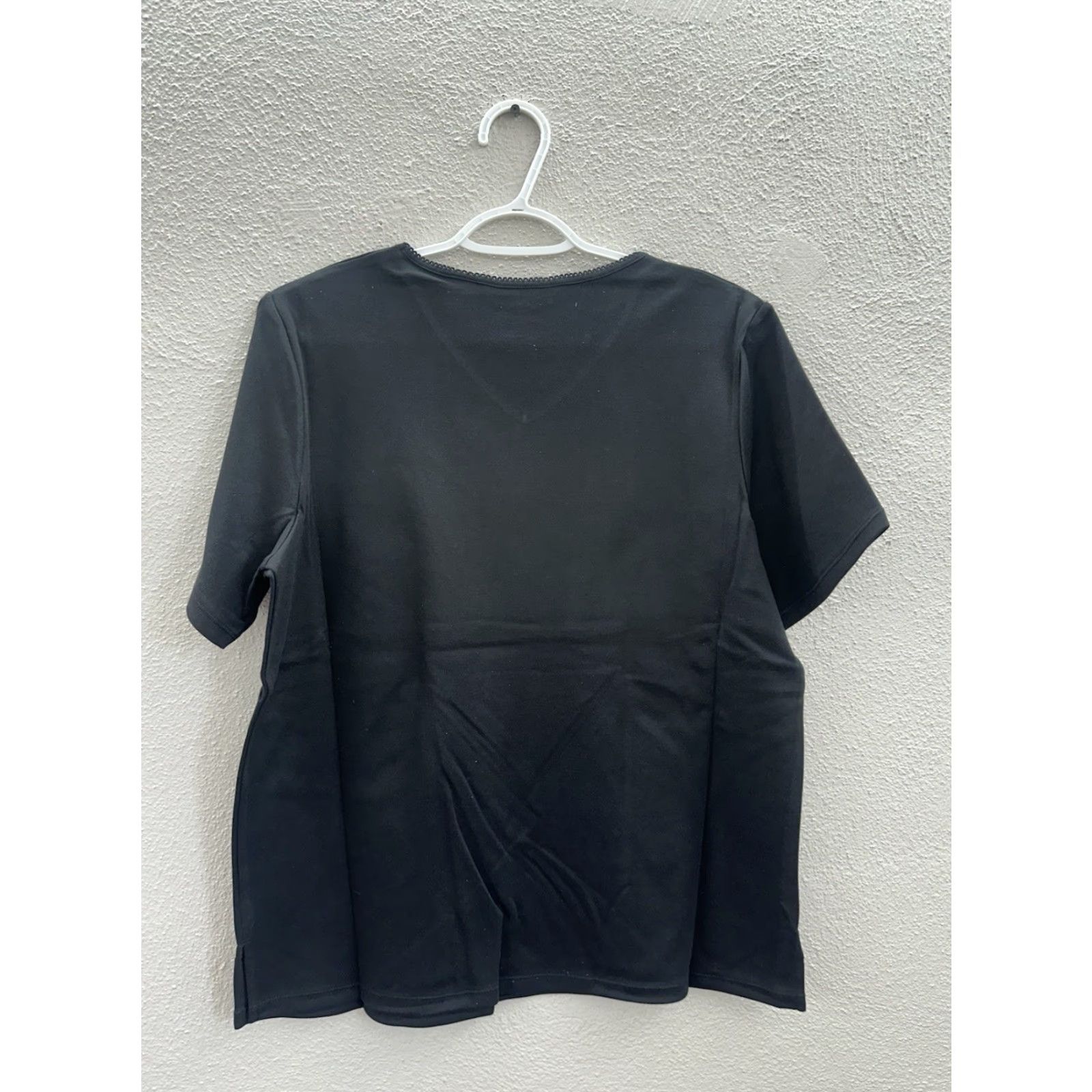 Vintage Draper's & Damon's Womens Shirt L Black Short Sleeve V-Neck M14629 Shirt Womens Large Black Short Sleeve V-Neck Size L / US 10 / IT 46 - 6 Thumbnail