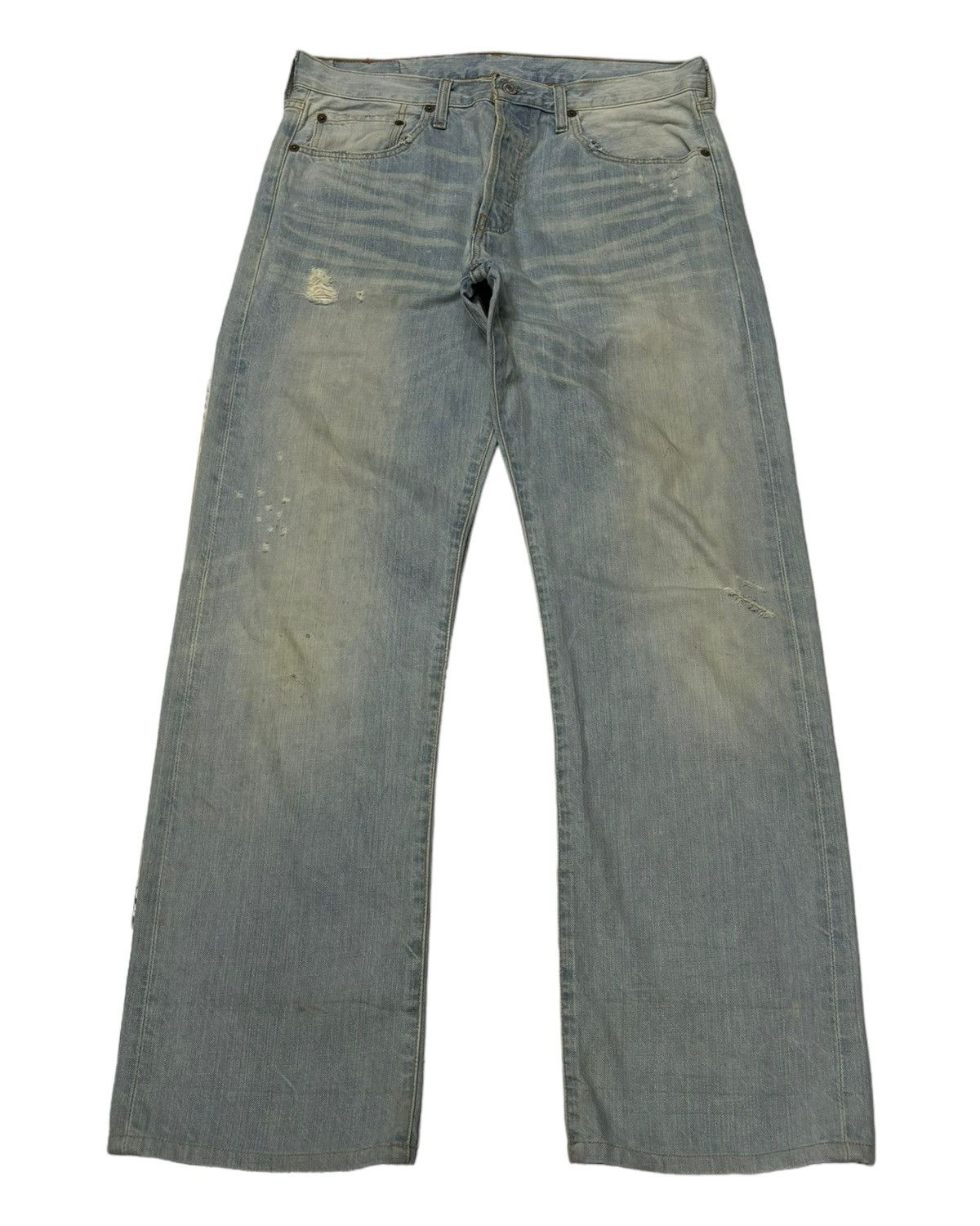 Levi's VINTAGE LEVIS 501 CLAW MARK BLUE WASH DISTRESS DENIM JEANS Size US 32 / EU 48 - 1 Thumbnail