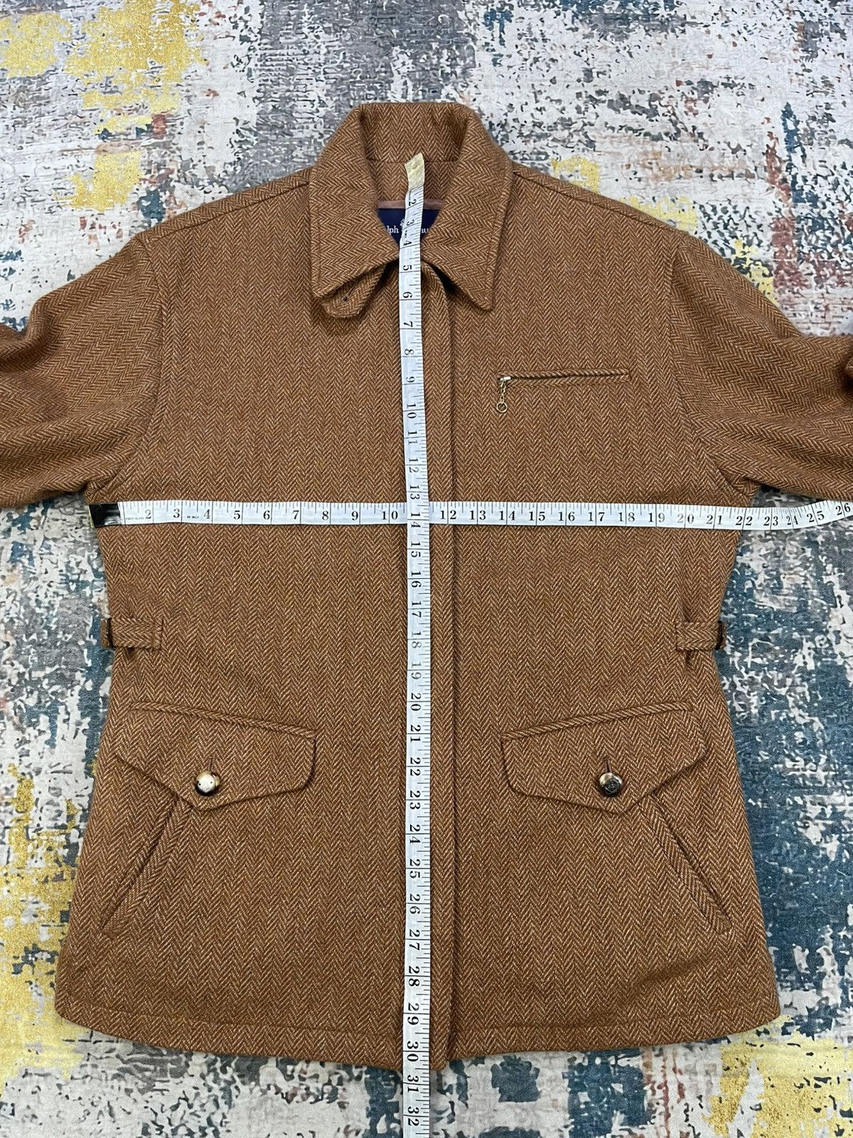Polo Ralph Lauren Ralph Lauren Herringbone Tweed Half Cinch Equastrian Jacket Size L / US 10 / IT 46 - 13 Thumbnail