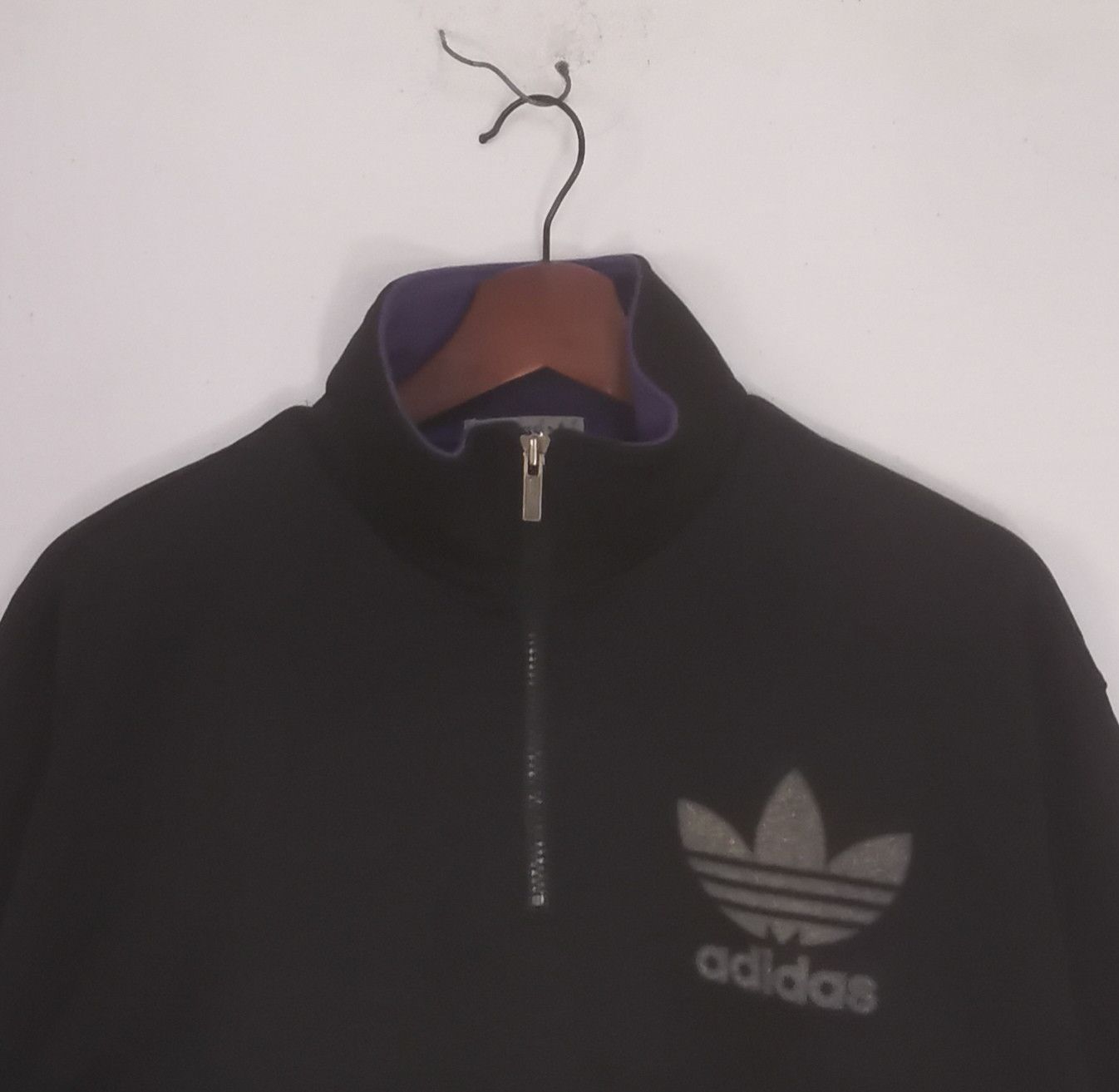 Adidas × Vintage Rare vintage Adidas sweatshirt half zipper black colour Size US M / EU 48-50 / 2 - 2 Thumbnail