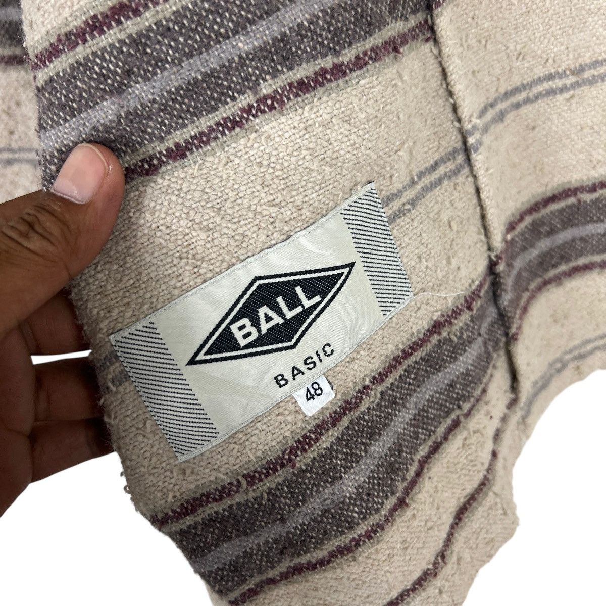Japanese Brand 🔥 VINTAGE BALL BASIC STRIPE WORK JACKET MADE IN JAPAN Size US M / EU 48-50 / 2 - 9 Thumbnail