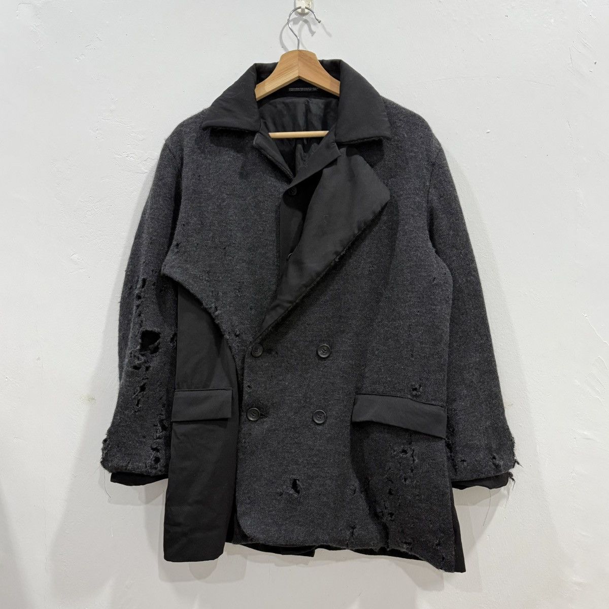 Vintage Yohji Yamamoto Double Breasted Wool Coat Size 38R - 1 Thumbnail