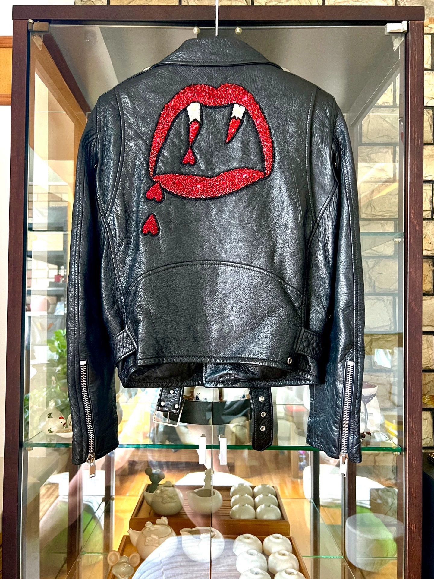 Saint Laurent Paris 16fw Blood Teeth Leather Jacket-2505