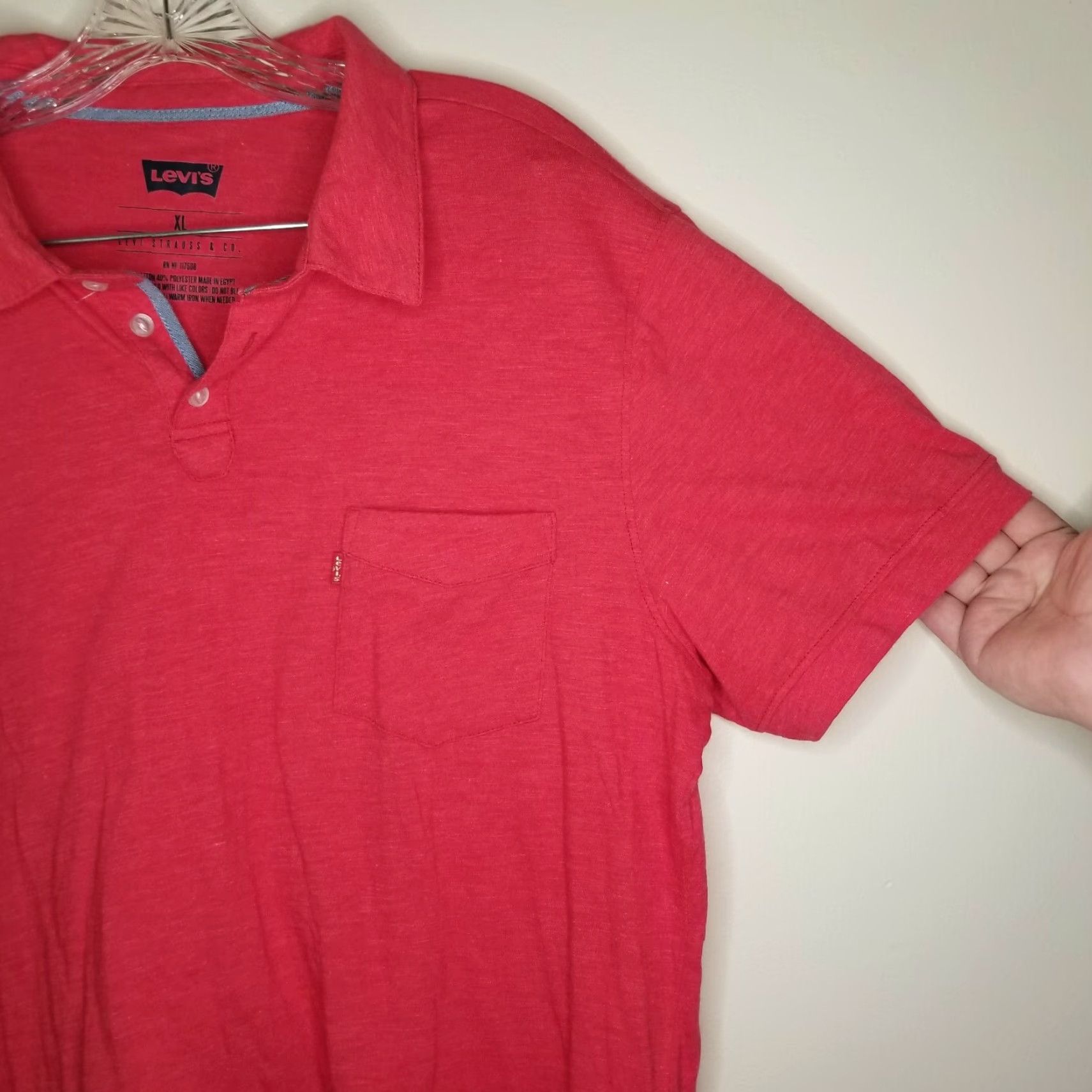 Levi's Levi's Mens Polo Short Sleeve Red Pocket XL Shirt Size US XL / EU 56 / 4 - 2 Thumbnail