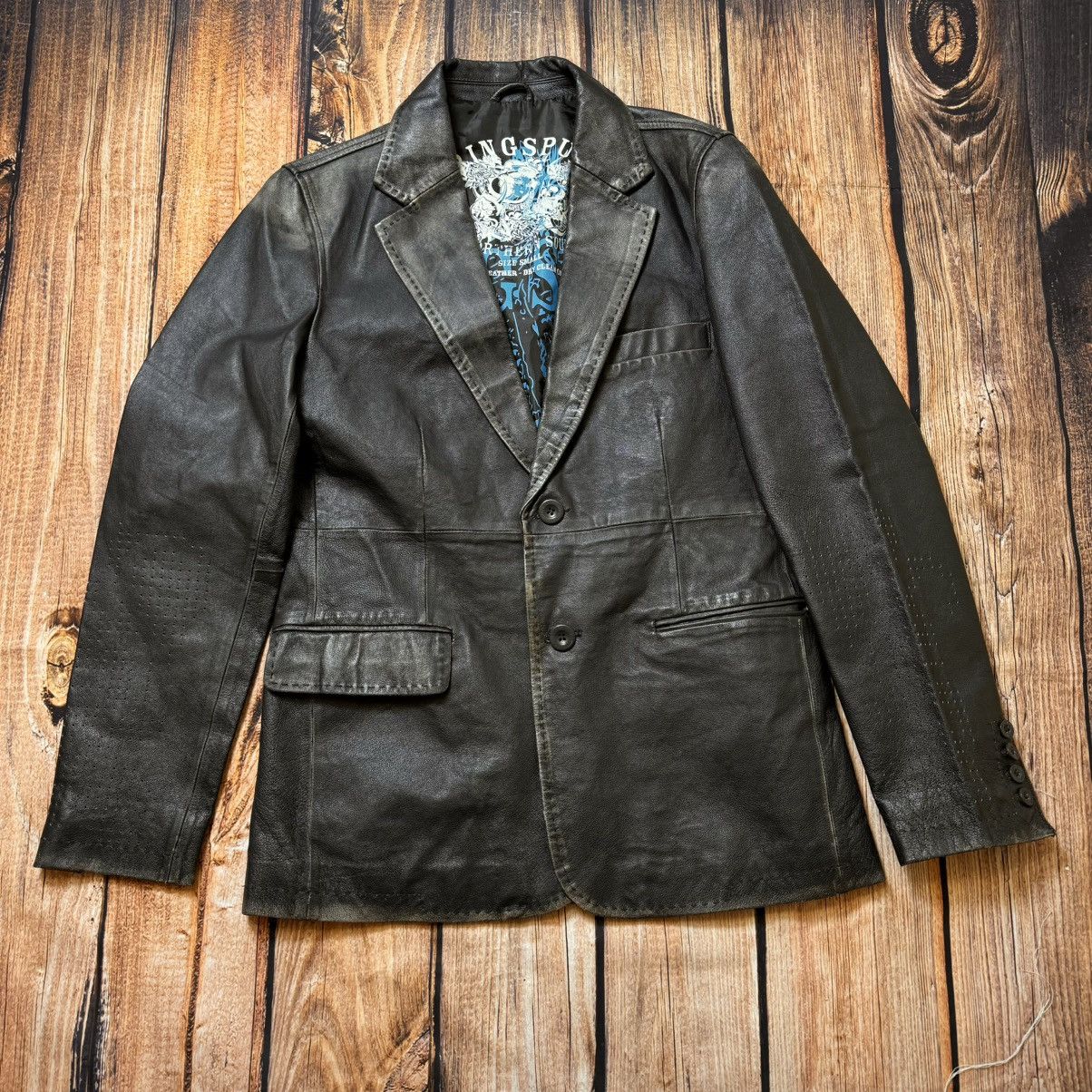 Japanese Brand × Vintage Leather jacket punk style skeleton 💀 tie dye Size US S / EU 44-46 / 1 - 1 Thumbnail