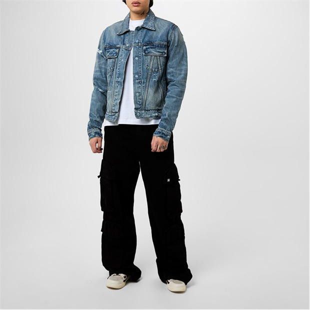 Amiri AMIRI Ma Distressed Denim Trucker Jacket Size US M / EU 48-50 / 2 - 5 Thumbnail