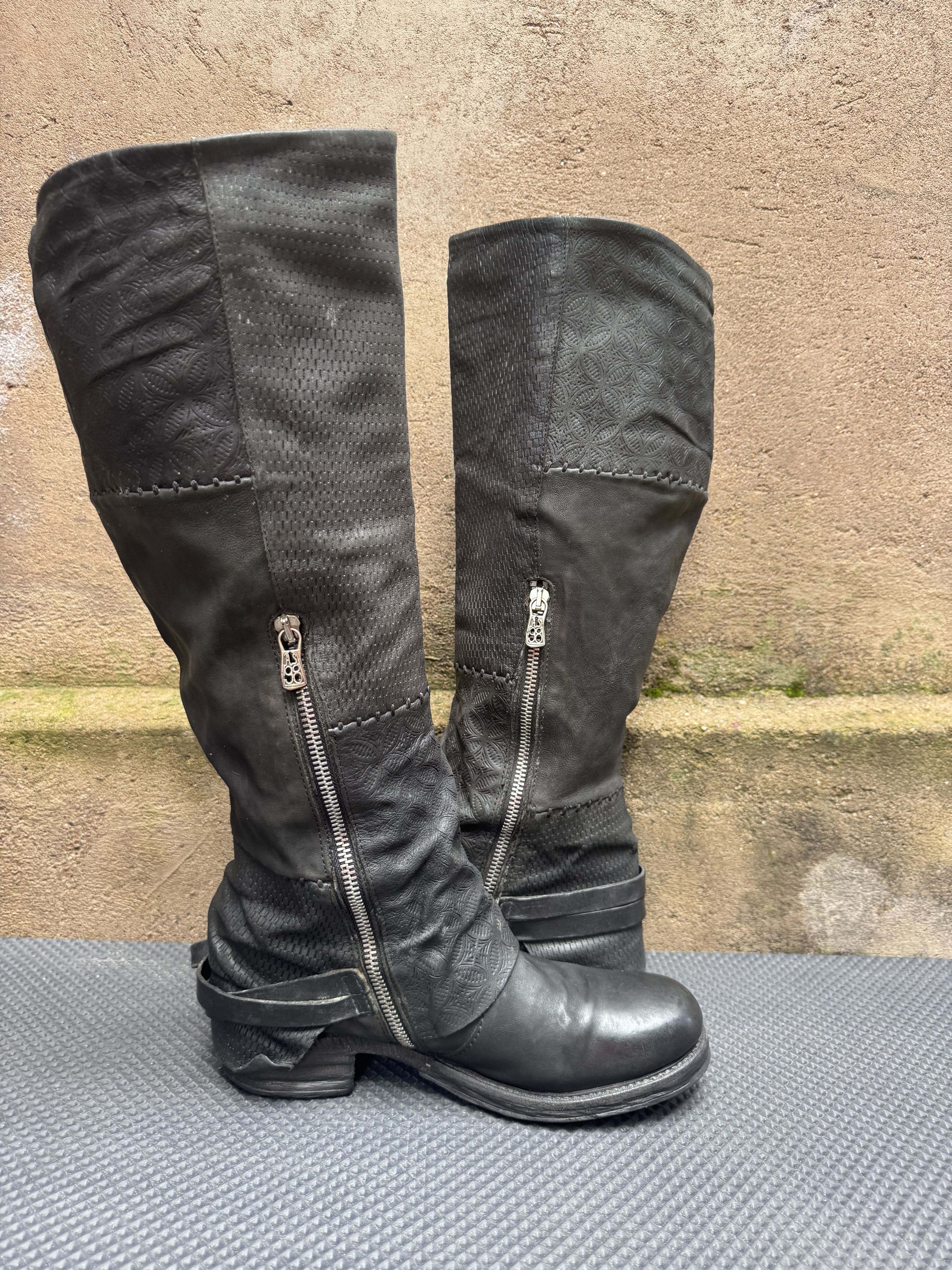 A.S.98 A.S.98 | Airstep Combat Buckle Tall High Boots Black Zip Size US 7 / IT 37 - 7 Thumbnail