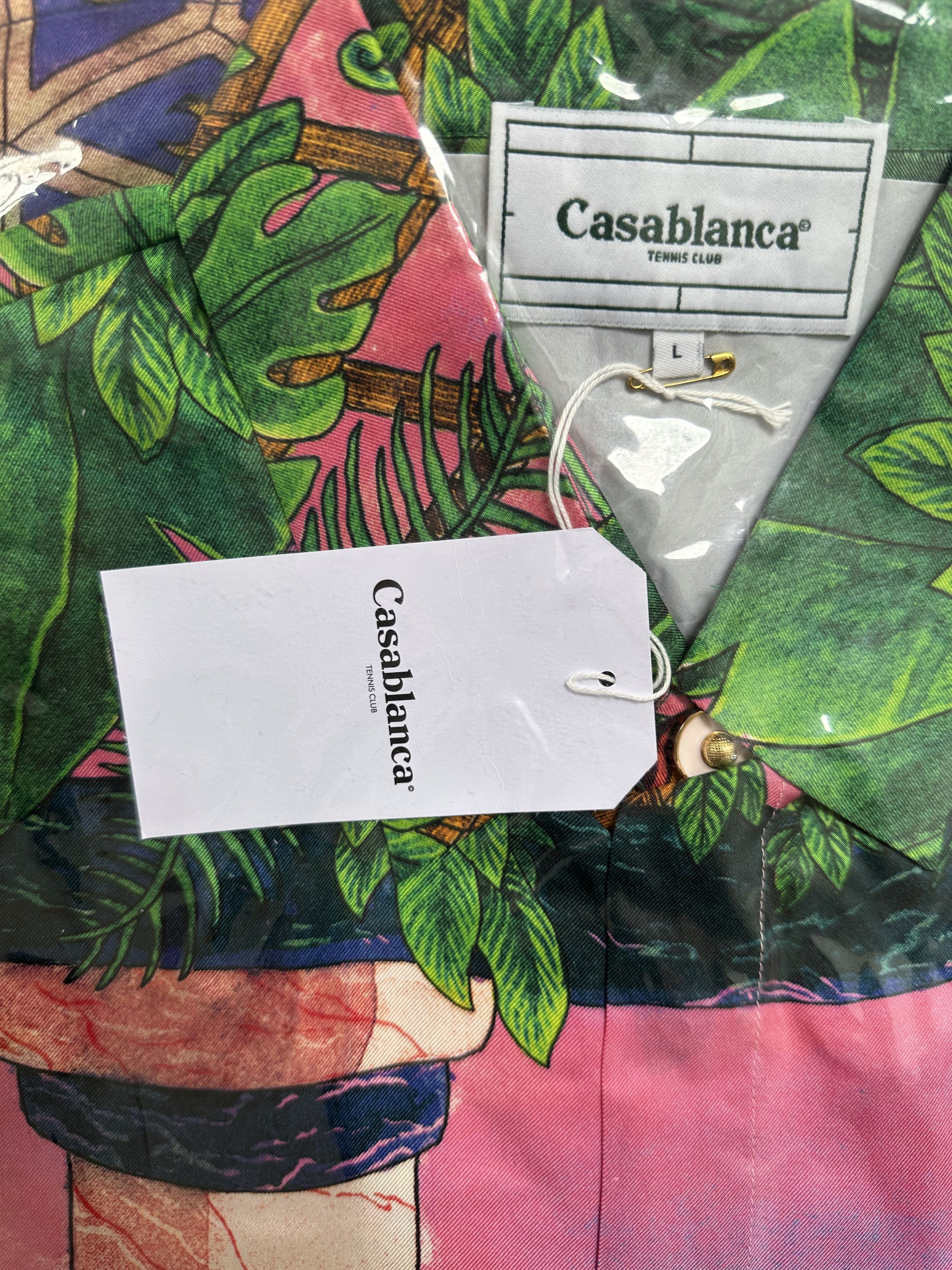 Casablanca Debut Runway (2019 Archive) Moca Sunset Silk Shirt Size US L / EU 52-54 / 3 - 6 Thumbnail